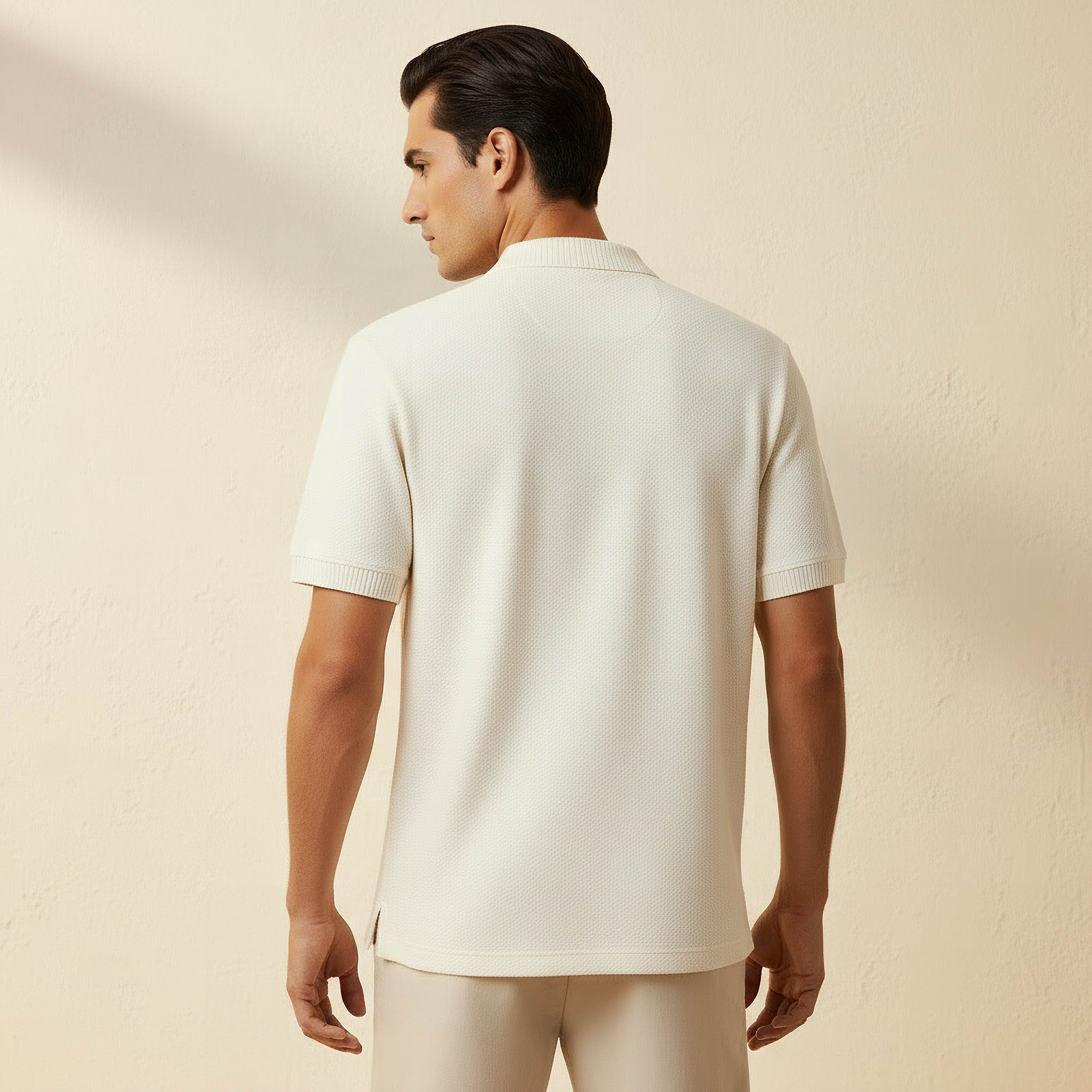 Men Short Sleeves Johnny Collar Jacquard Polo T-shirt-men-clothing-tshirtsandpolos-polos-image-4