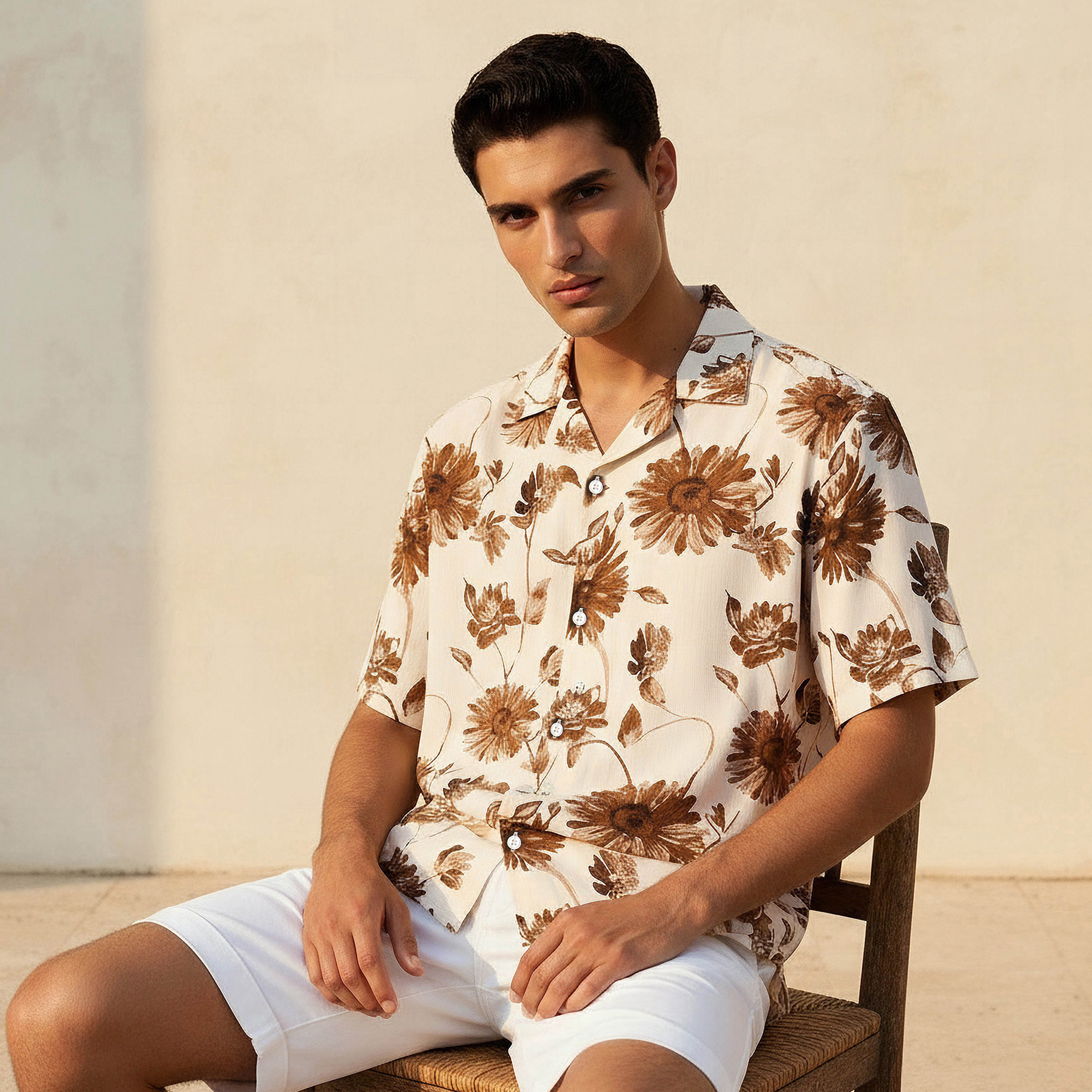 قميص رجالي بطبعات وقصة عادية وياقة كامب وأكمام قصيرة-men-clothing-shirts-image-1