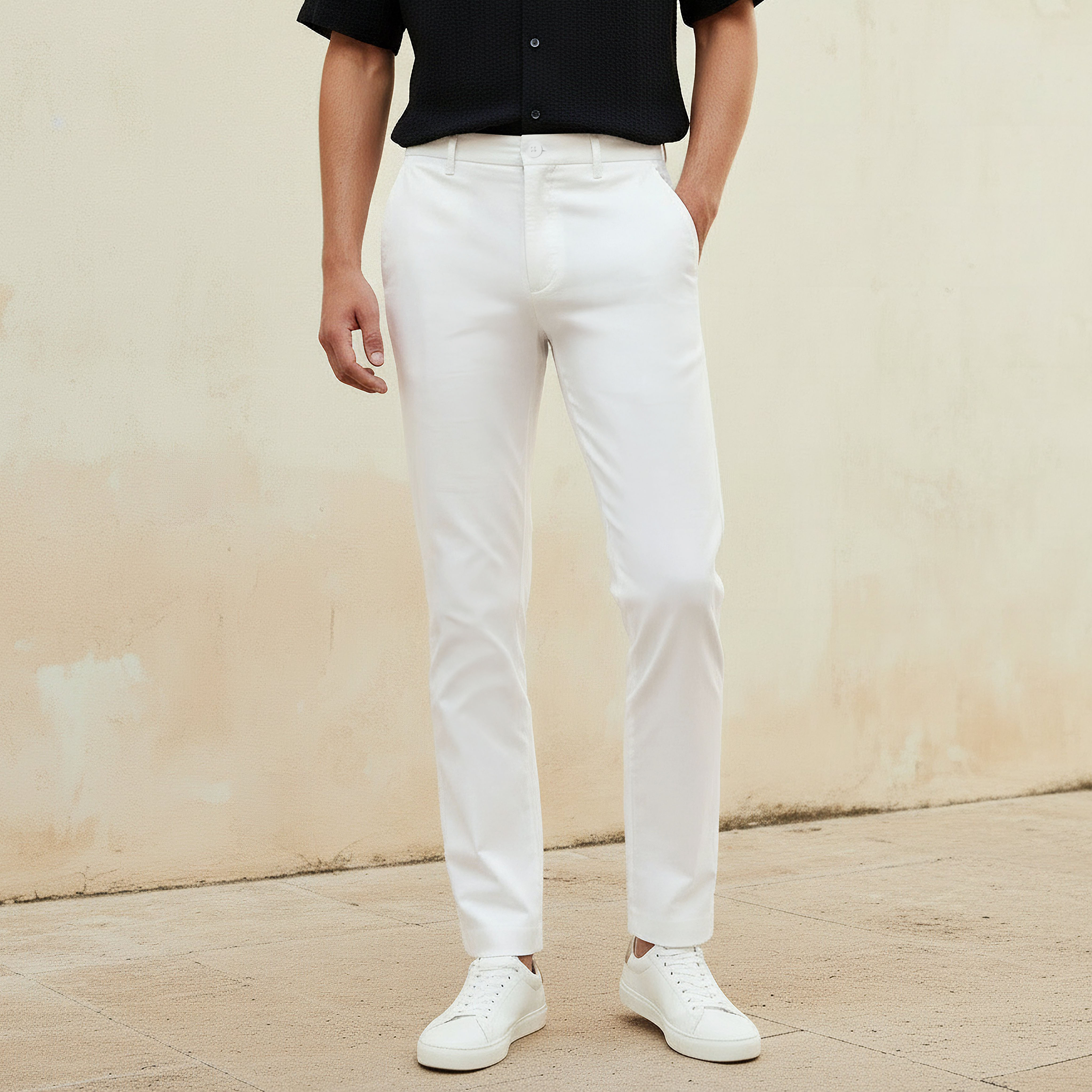 Regular Fit Flexi Waist Drill Formal Trousers-PROMO_SP_OM_2FOR16_110625-image-1
