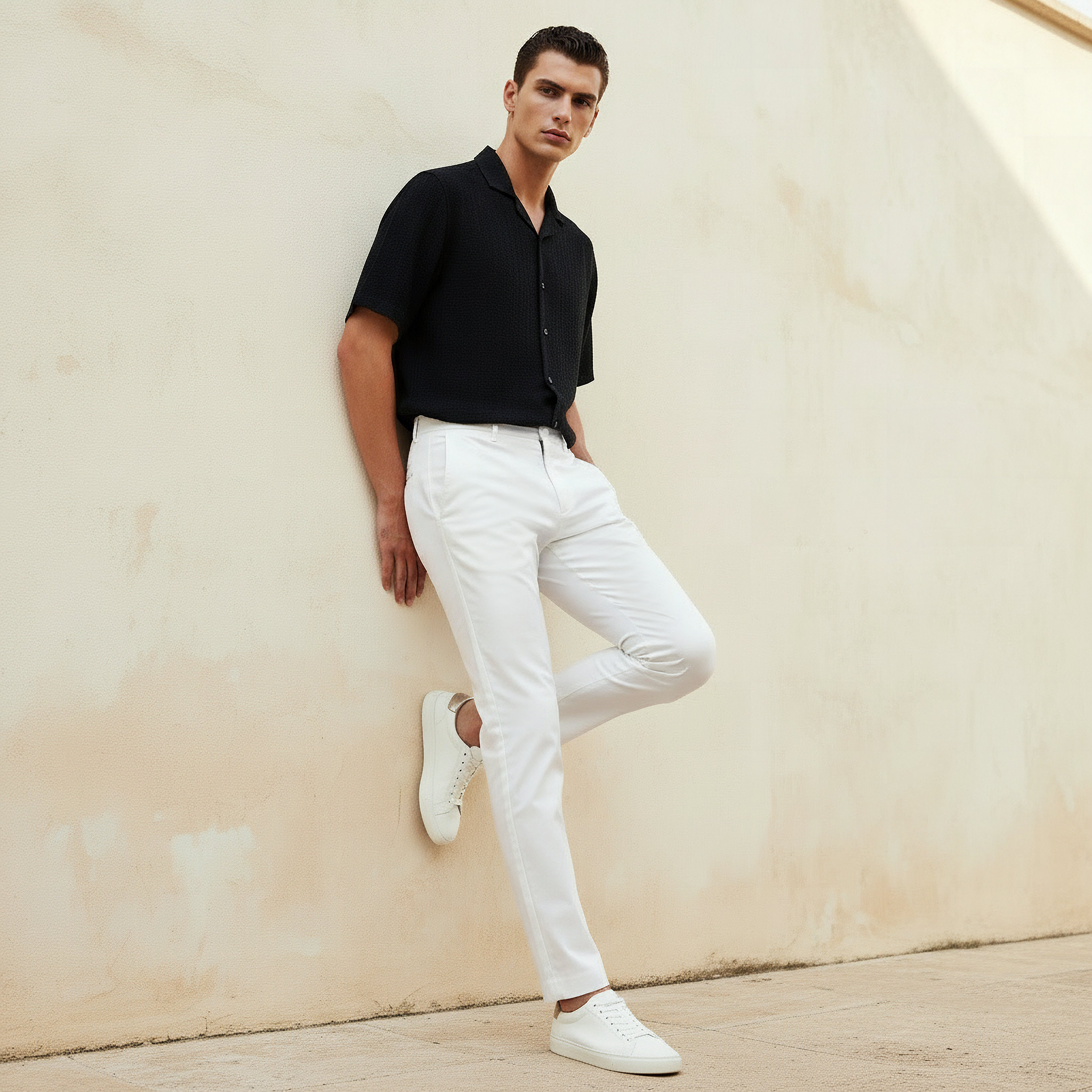 Regular Fit Flexi Waist Drill Formal Trousers-PROMO_SP_OM_2FOR16_110625-image-3