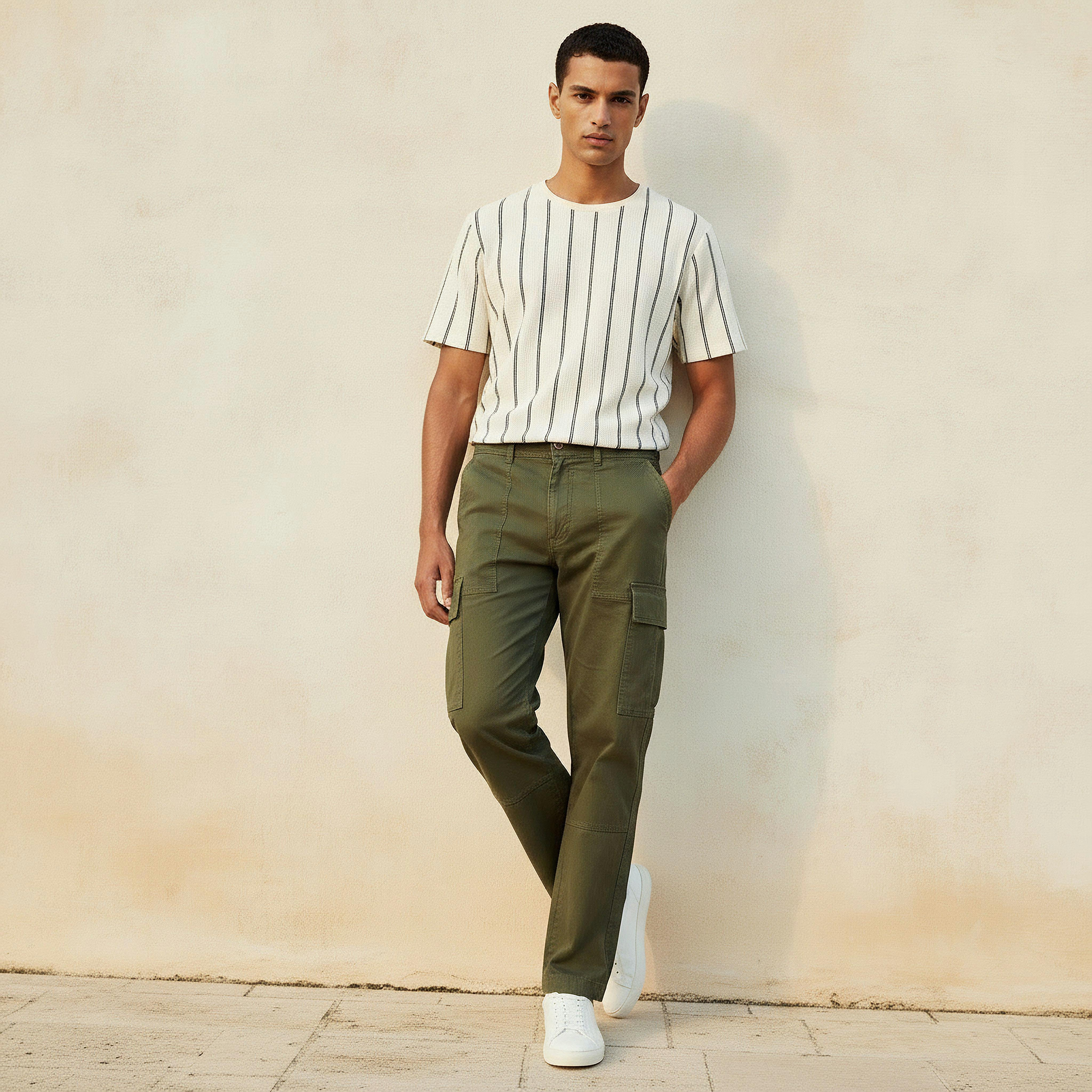 Men Regular Fit Twill Cargo Pants-men-clothing-bottoms-trousersandchinos-trousers-image-3