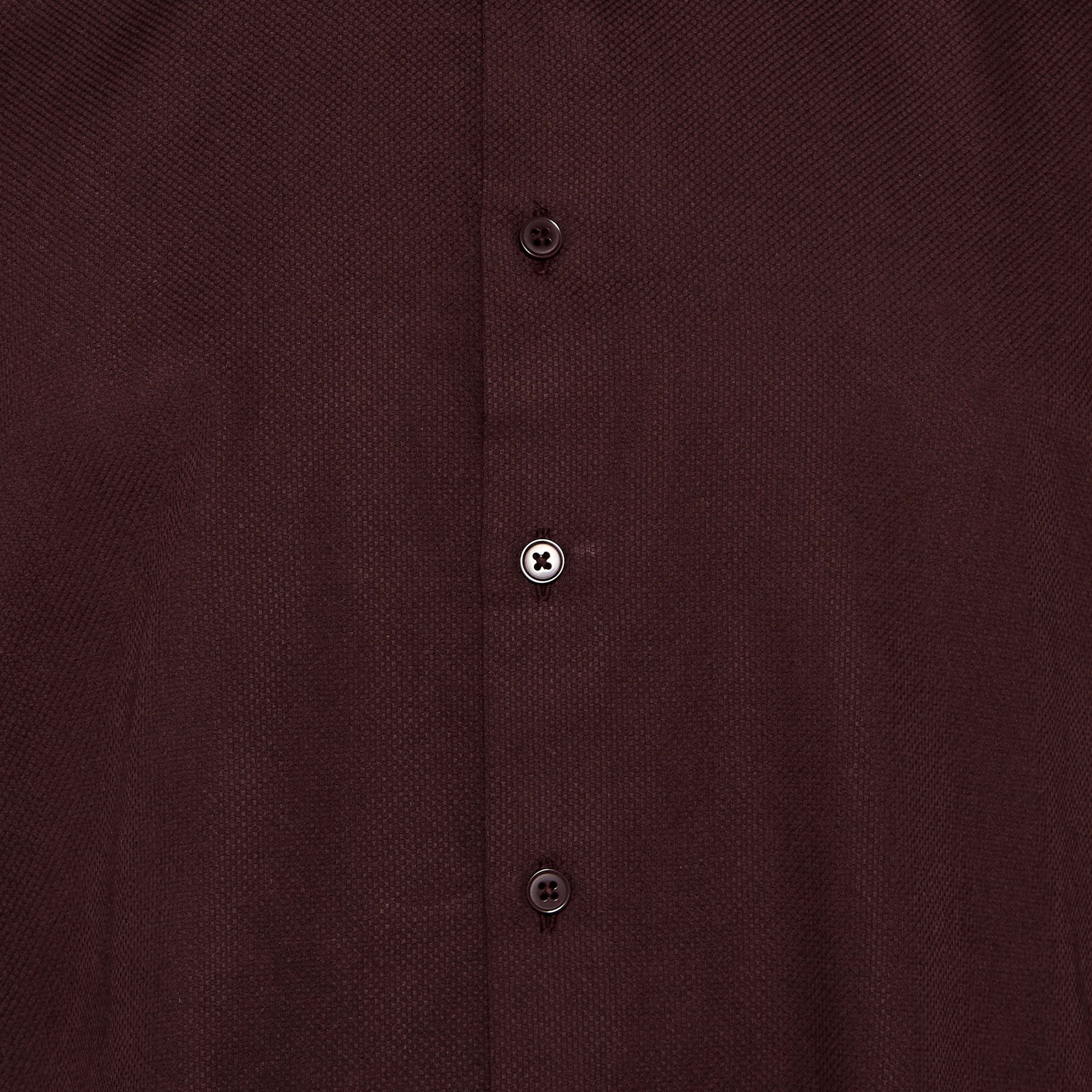 Men Regular Fit Collared Textured Long Sleeves Shirt-men-clothing-shirts-image-2
