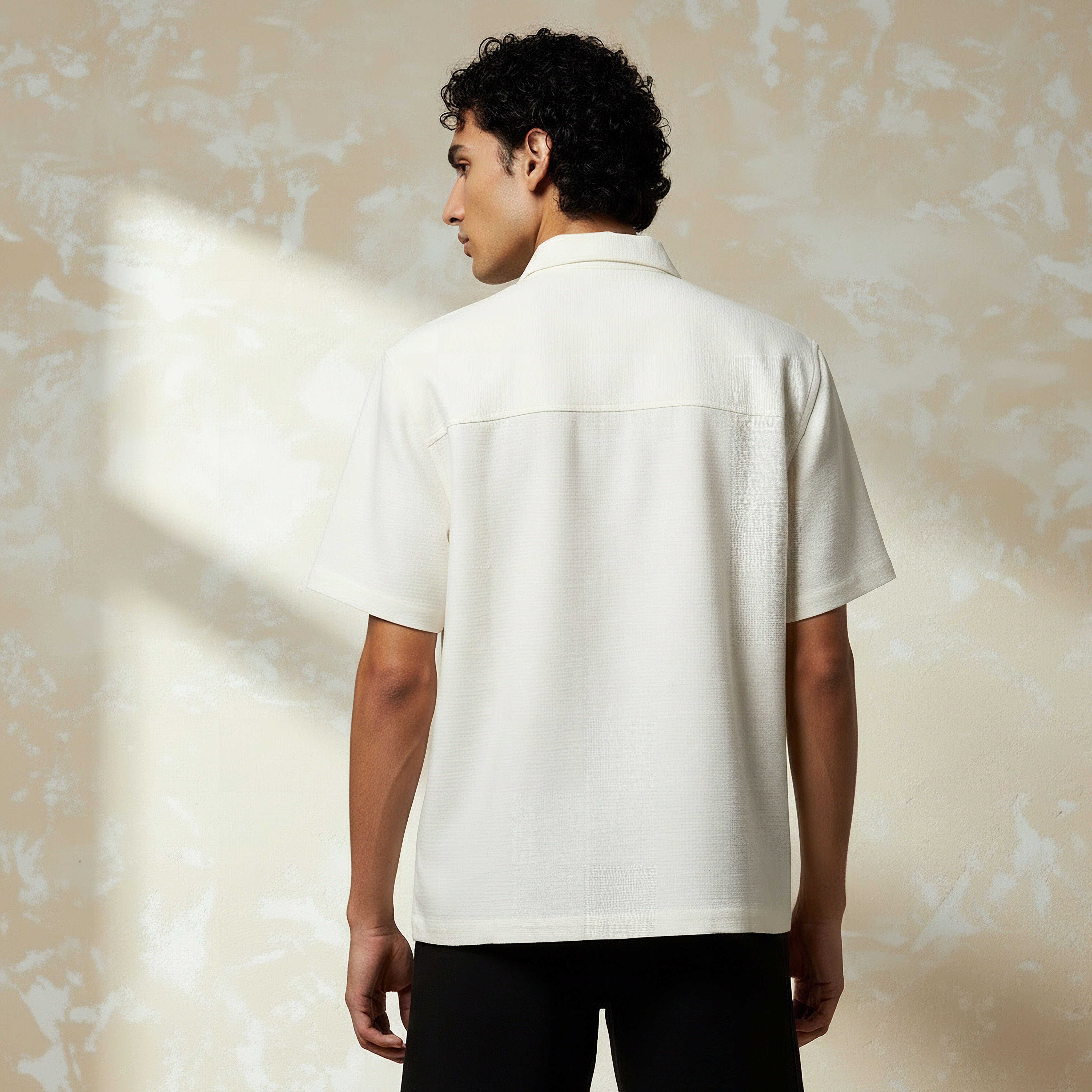 Men Regular Fit Collared Short Sleeve Shirt-men-clothing-shirts-image-4