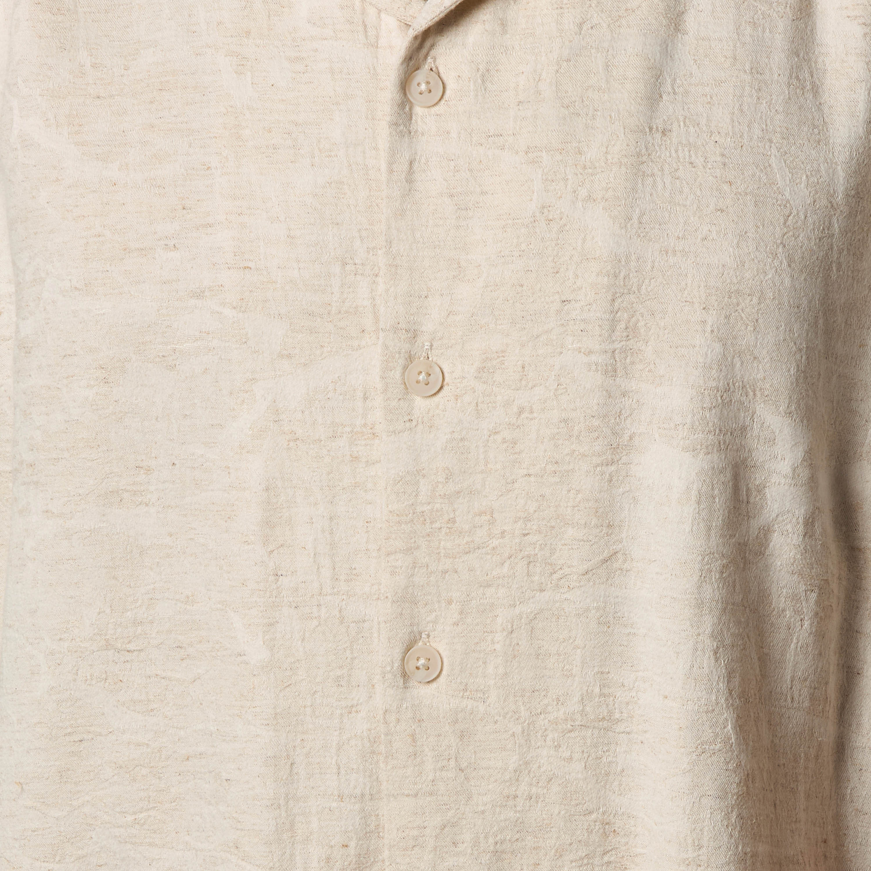 Men Regular Fit Cuban Collar Textured Short Sleeves Linen Blend Shirt-men-clothing-shirts-image-2