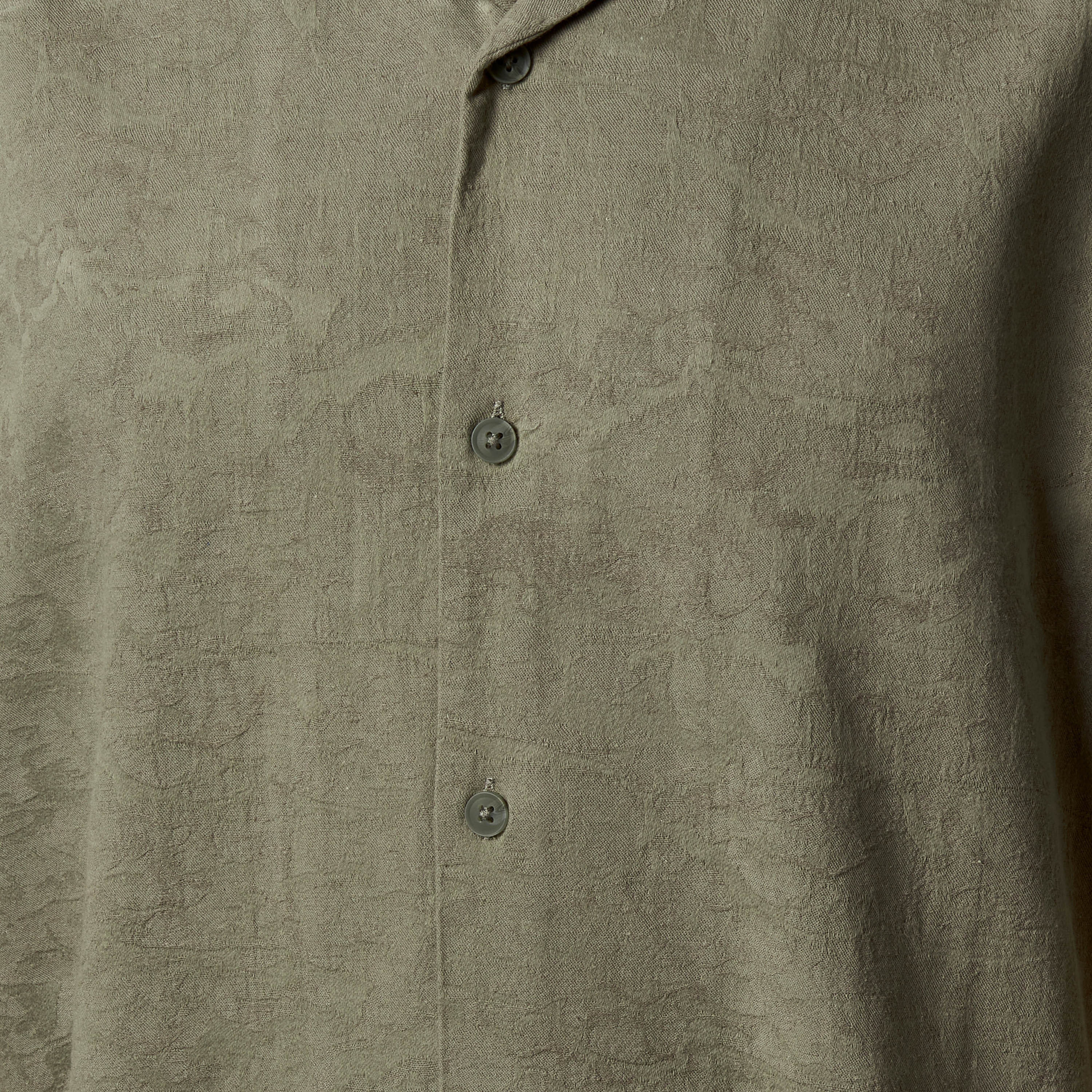 Men Regular Fit Cuban Collar Textured Short Sleeves Linen Blend Shirt-men-clothing-shirts-image-2