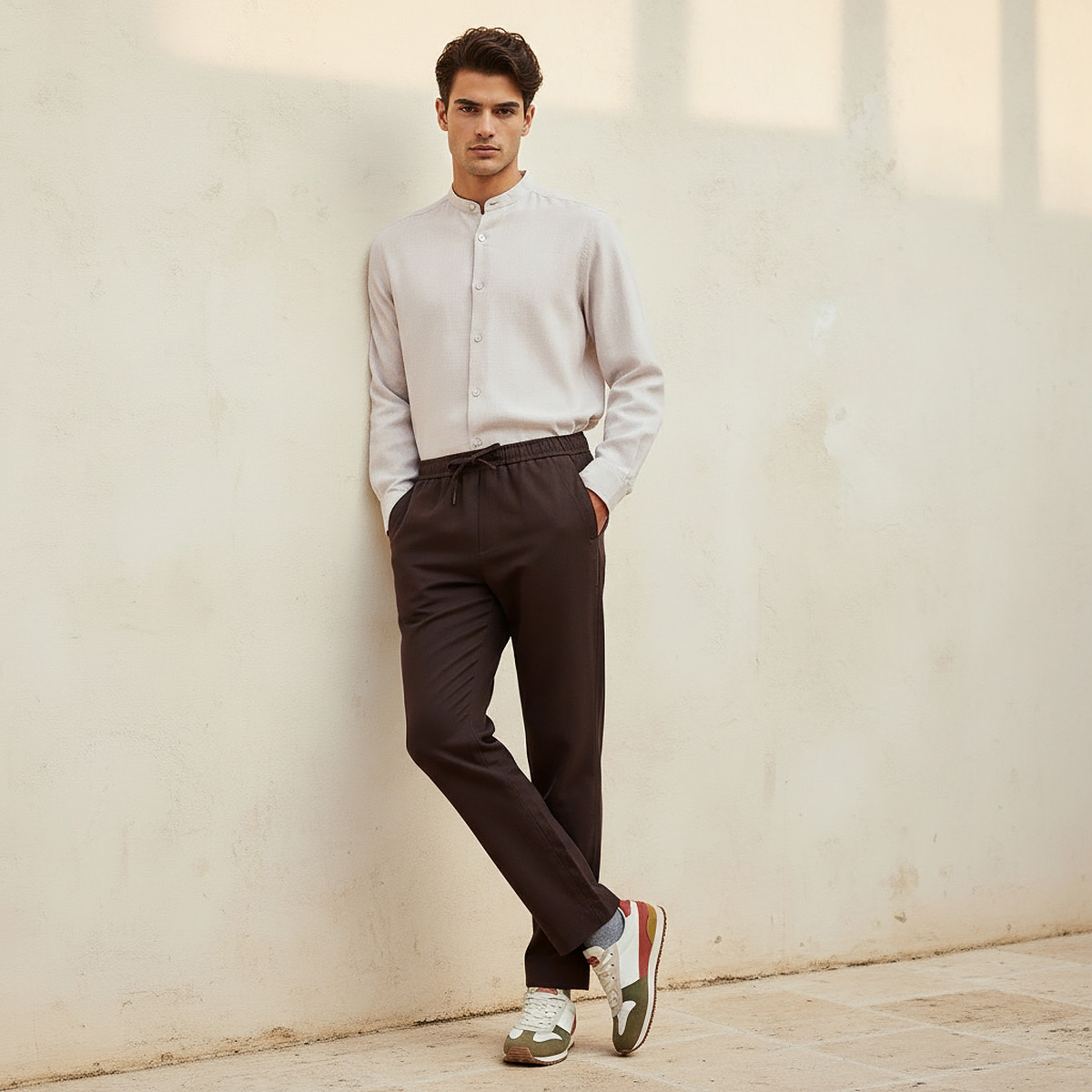 Men Regular Fit Twill Trousers-men-clothing-bottoms-trousersandchinos-trousers-image-3