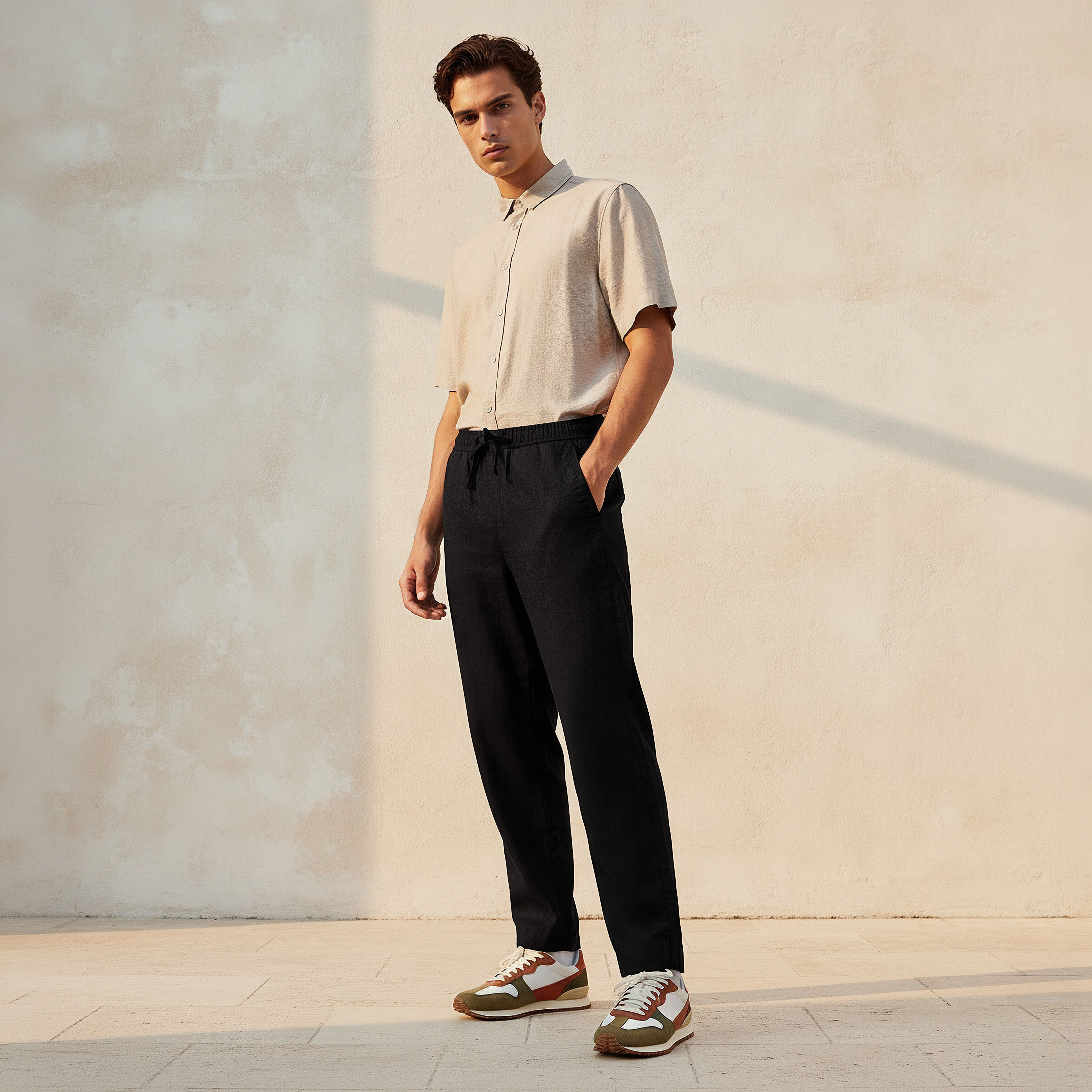 Men Regular Fit Twill Trousers-men-clothing-bottoms-trousersandchinos-trousers-image-3