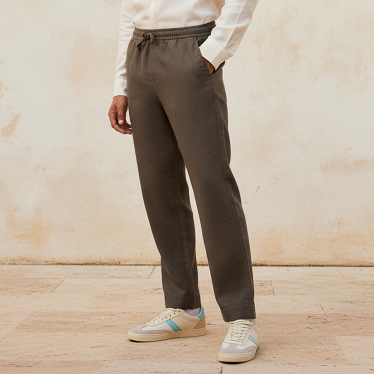 Men Regular Fit Twill Trousers-men-clothing-bottoms-trousersandchinos-trousers-image-1