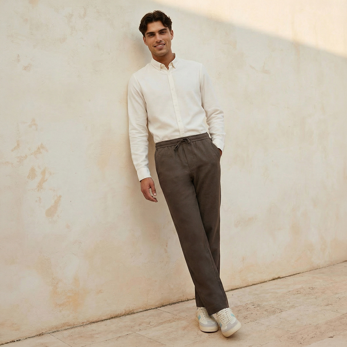 Men Regular Fit Twill Trousers-men-clothing-bottoms-trousersandchinos-trousers-image-3