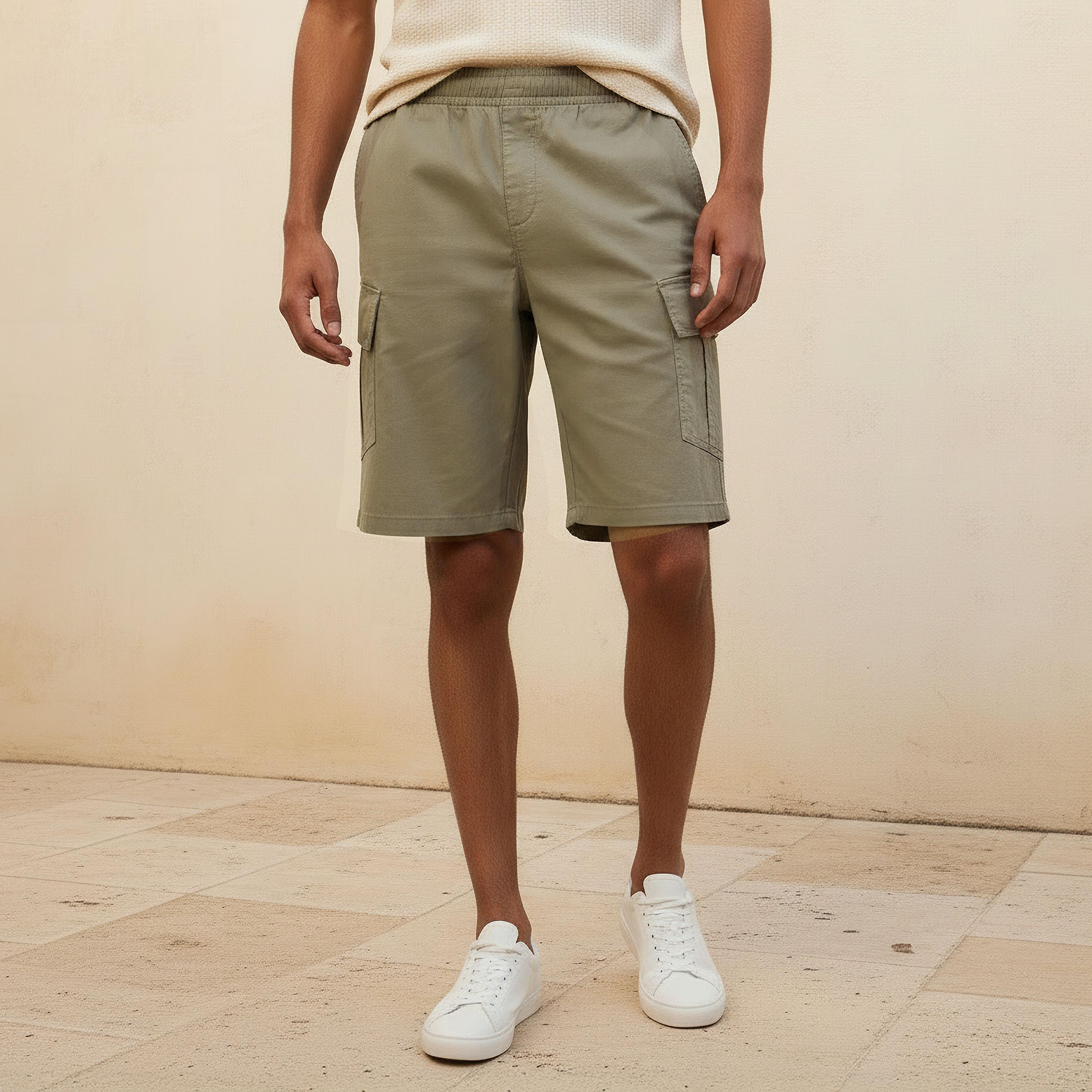 Men Regular Fit Cargo Shorts-men-clothing-bottoms-shorts-image-1