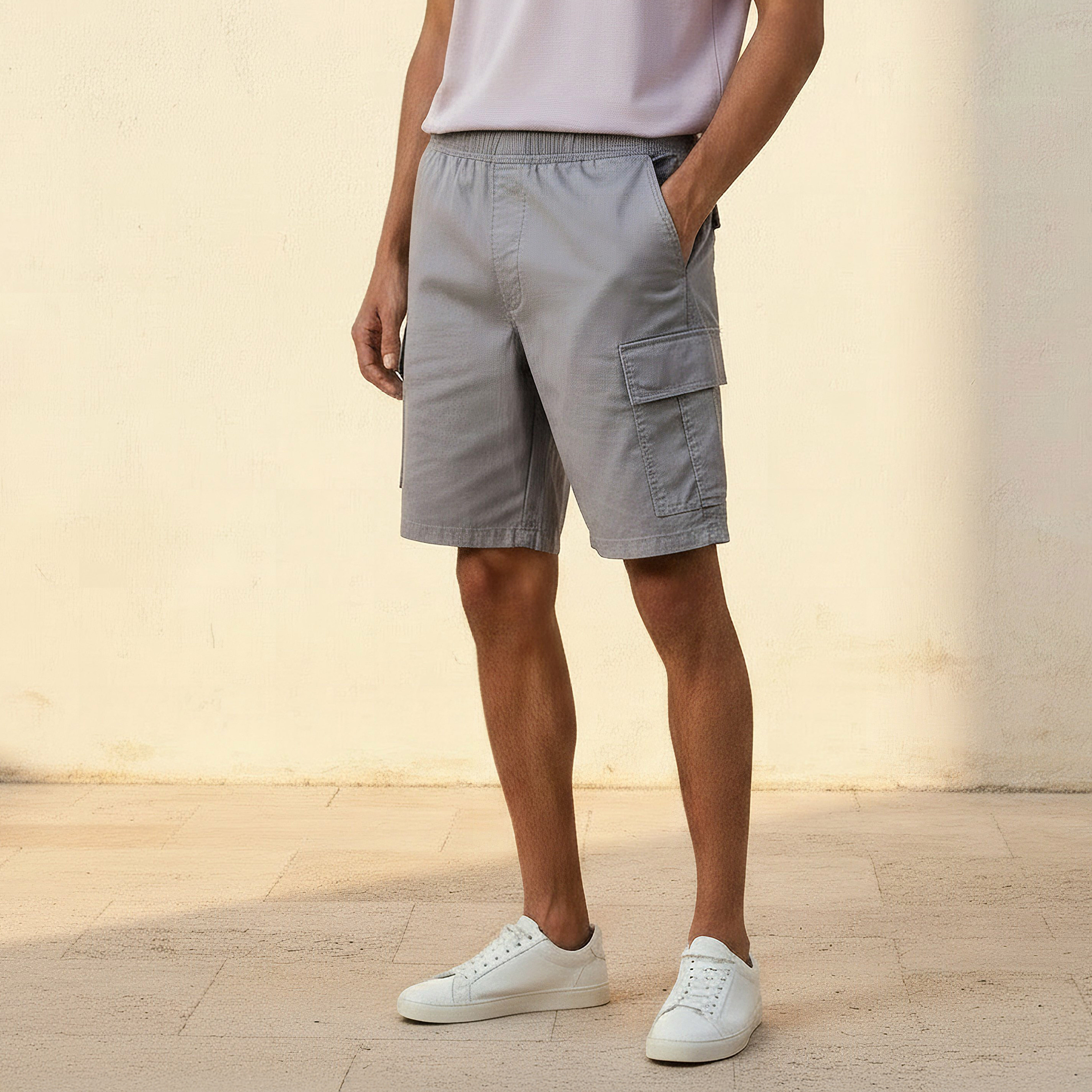 Men Regular Fit Cargo Shorts-men-clothing-bottoms-shorts-image-1