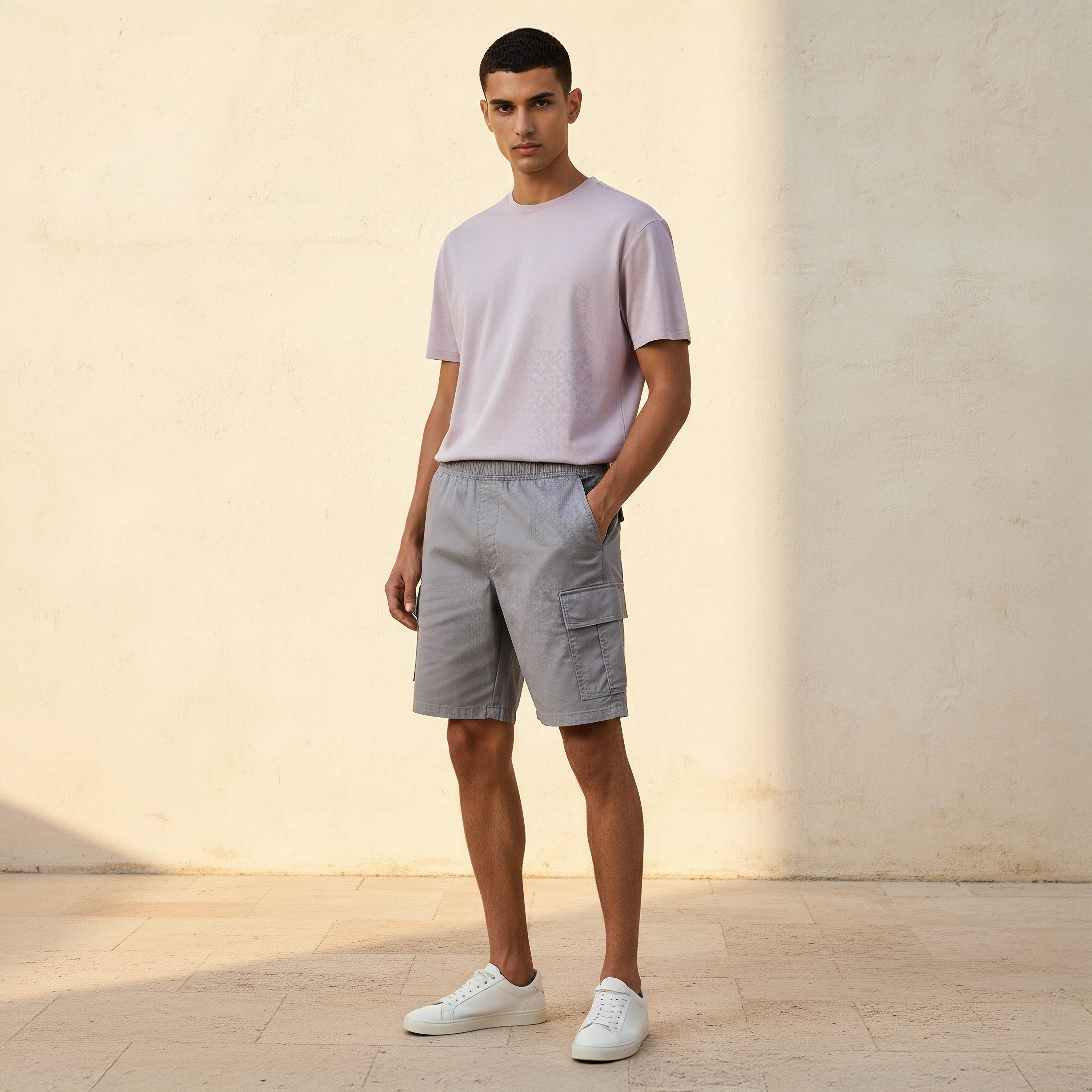 Men Regular Fit Cargo Shorts-men-clothing-bottoms-shorts-image-3