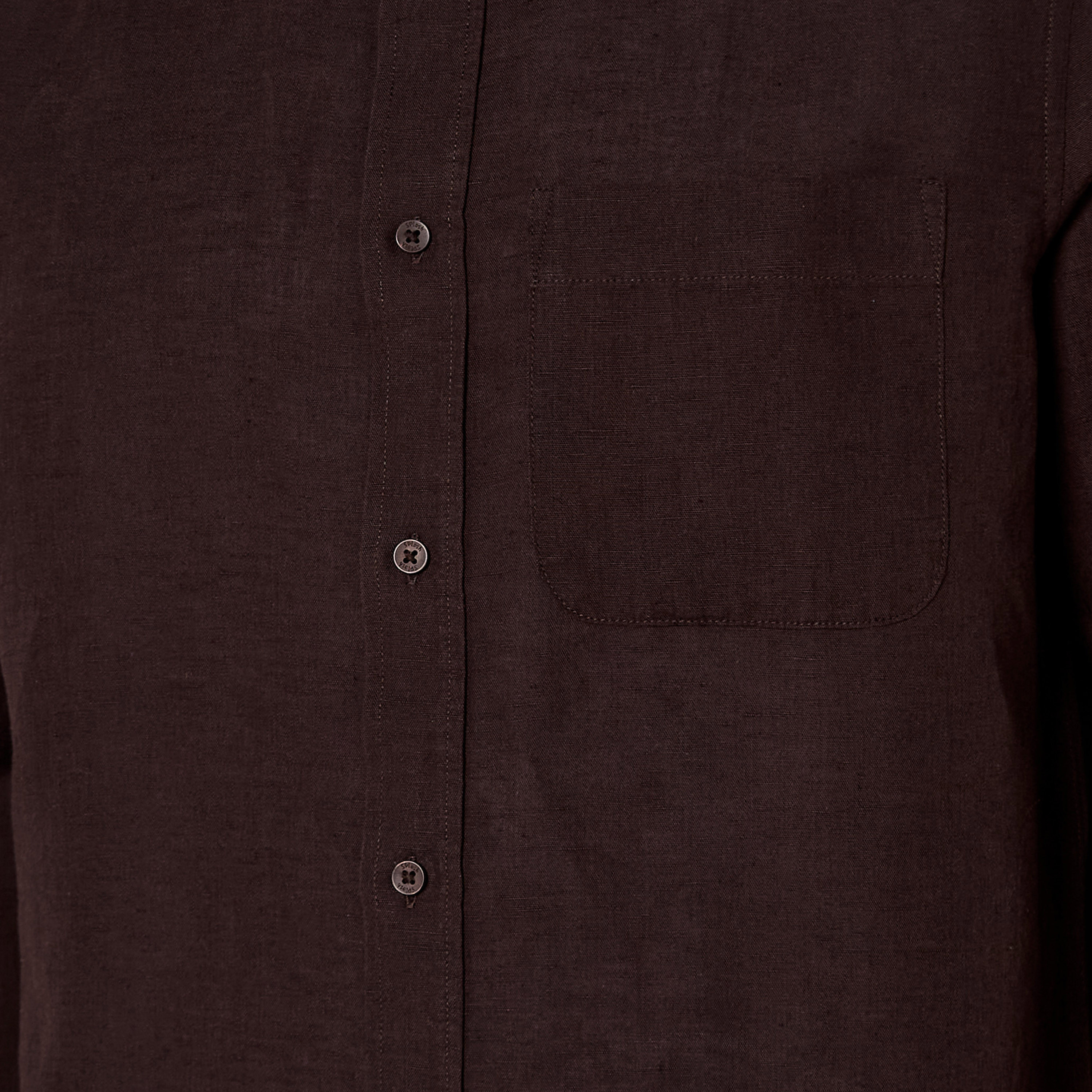 Men Regular Fit Collared Button-Down Long Sleeves Linen Blend Shirt-men-clothing-shirts-image-2