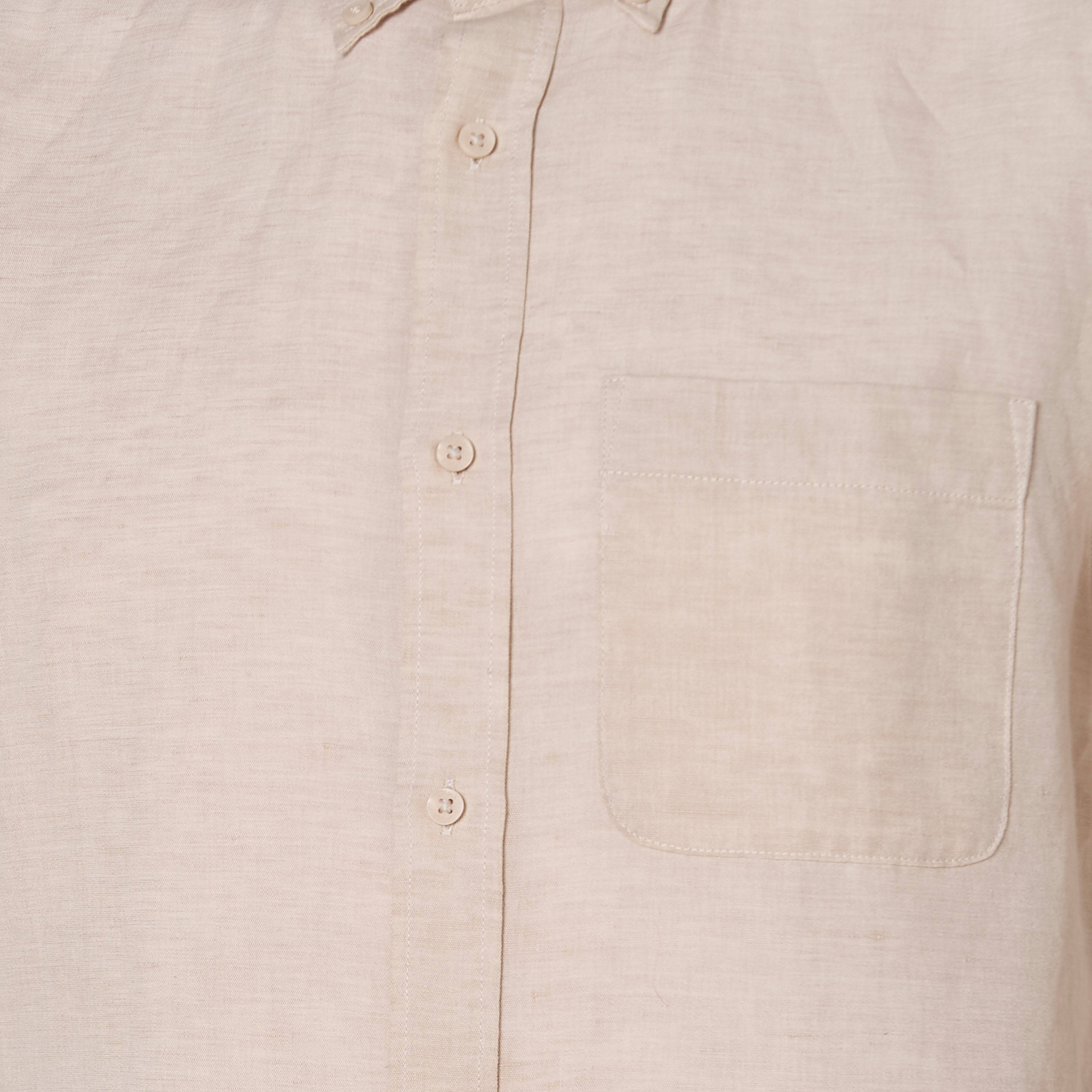 Men Regular Fit Collared Button-Down Long Sleeves Linen Blend Shirt-men-clothing-shirts-image-2