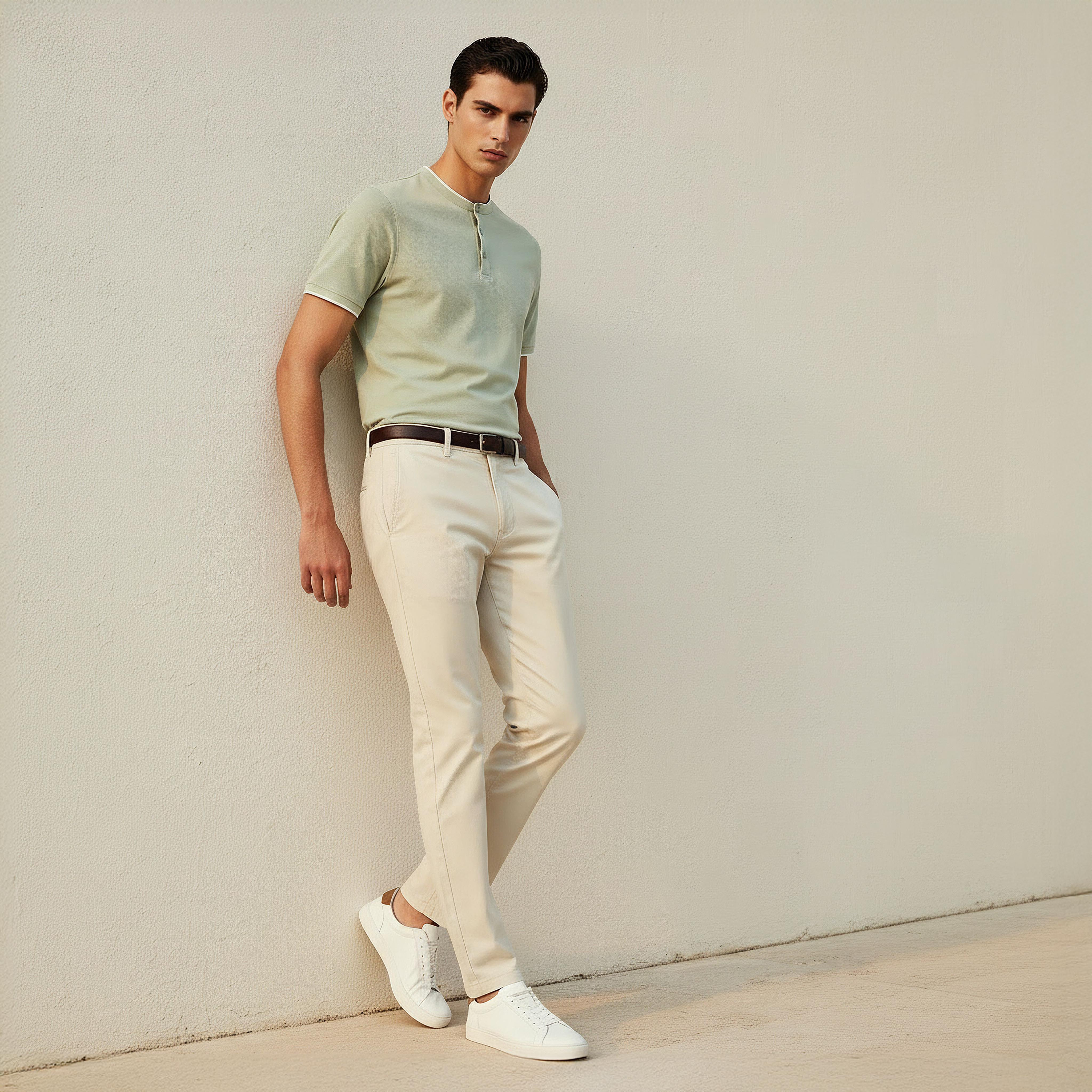 بنطلون تشينو بحزام وقصة سليم للرجال-men-clothing-bottoms-trousersandchinos-chinos-image-3