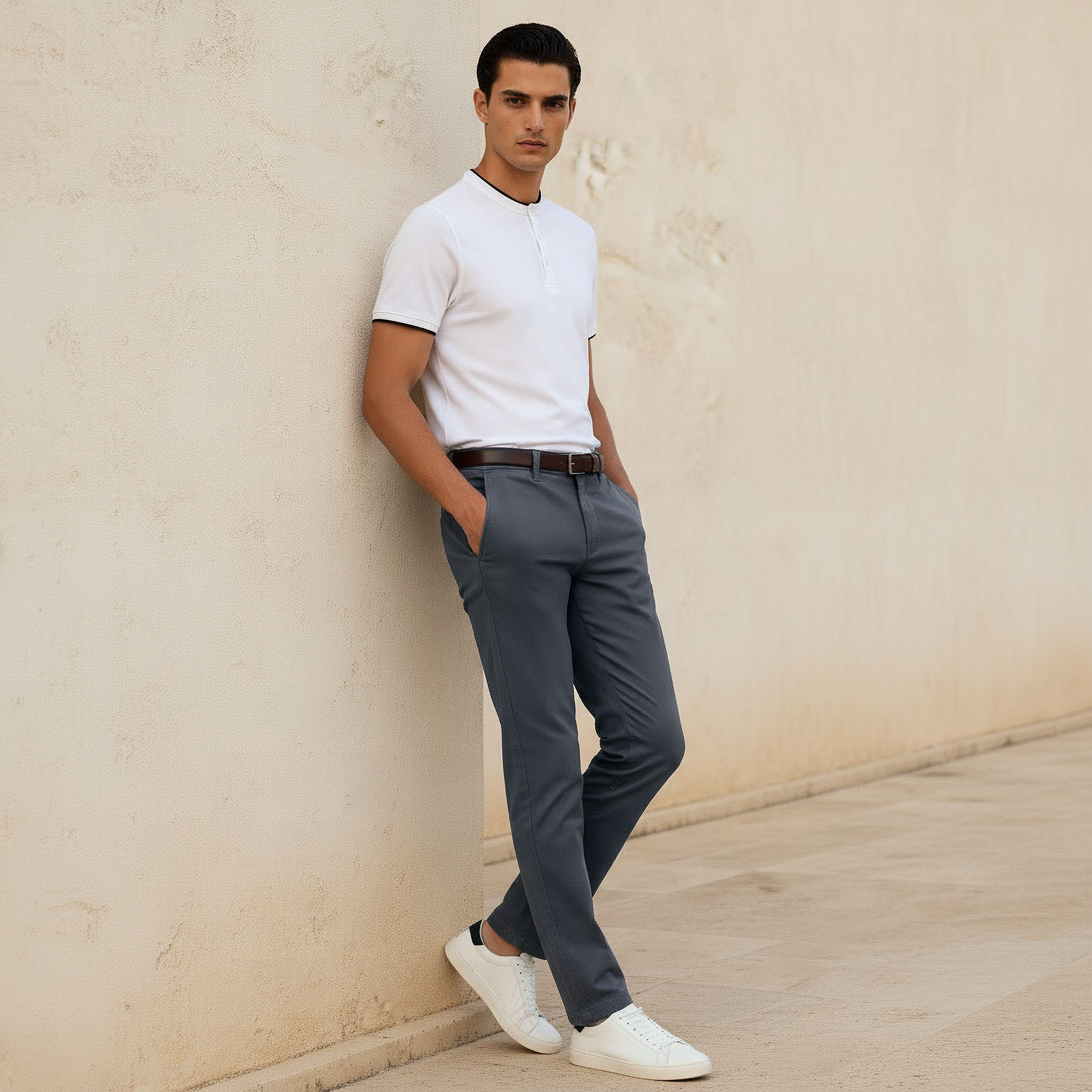 بنطلون تشينو بحزام وقصة سليم للرجال-men-clothing-bottoms-trousersandchinos-chinos-image-3