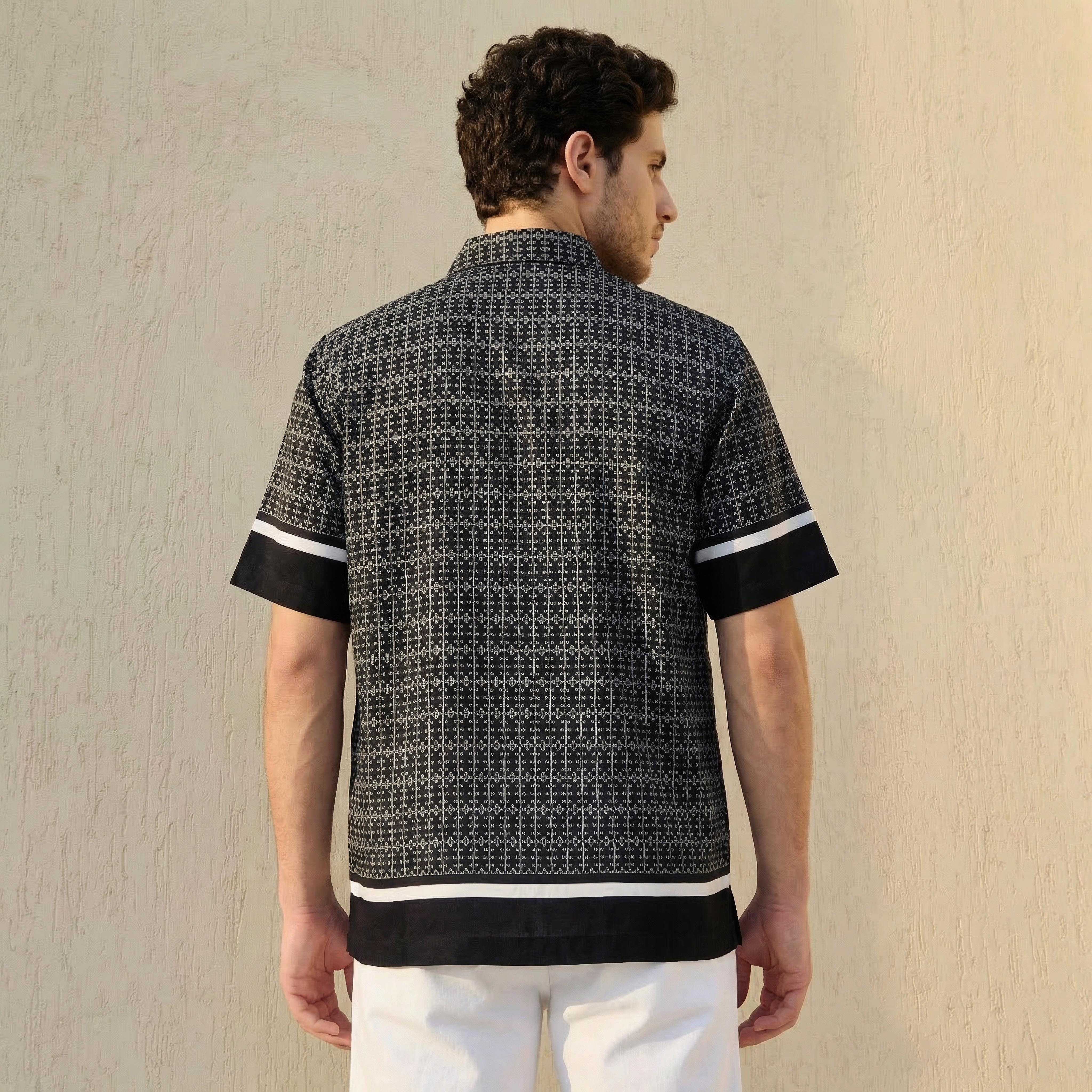 Emperor Men Regular Fit Collared Printed Short Sleeve Shirt-men-clothing-shirts-image-4