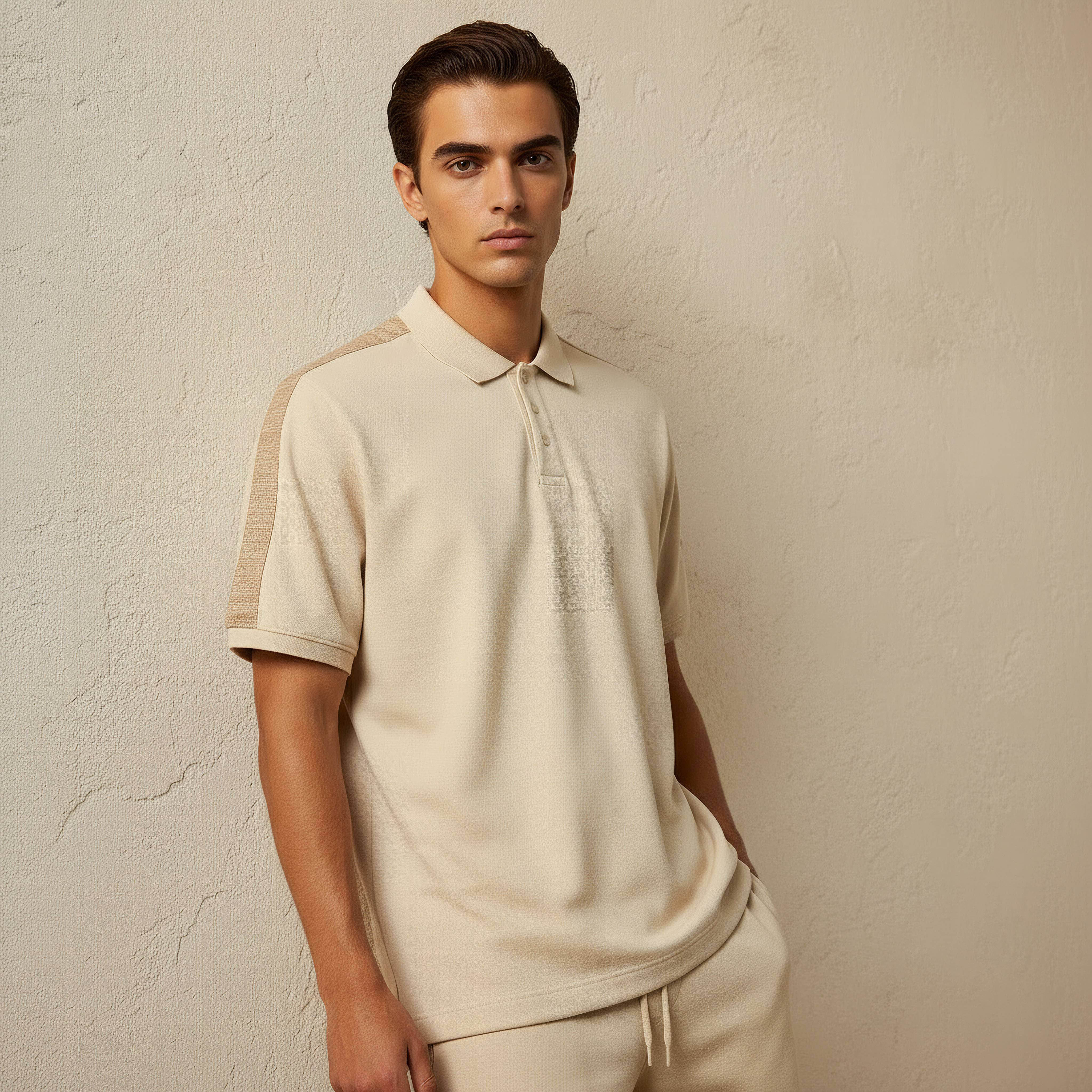 Emperor Men Short Sleeves Panelled Polo T-shirt-men-clothing-tshirtsandpolos-polos-image-1