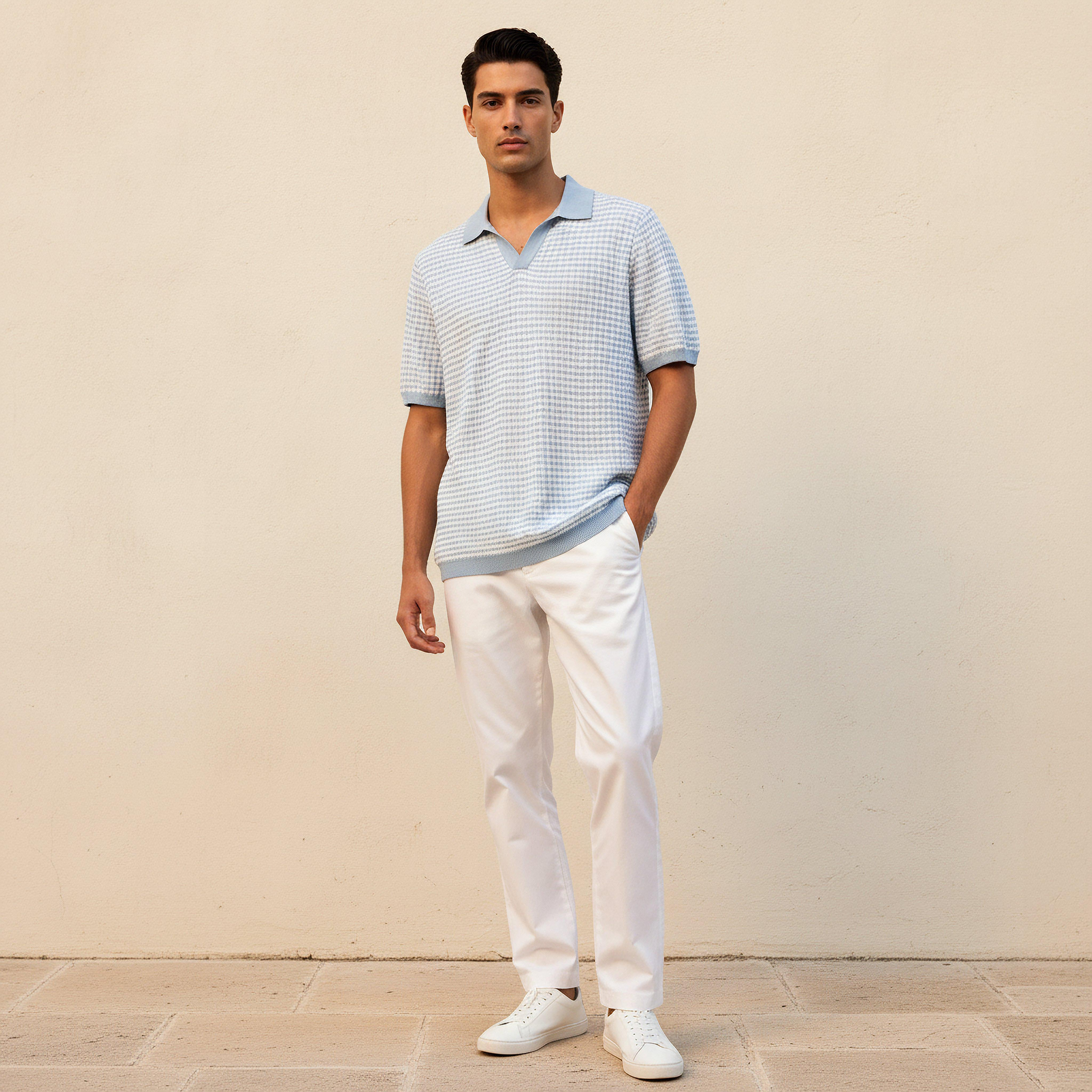 Emperor Men Short Sleeves Textured Polo T-shirt-men-clothing-tshirtsandpolos-polos-image-3