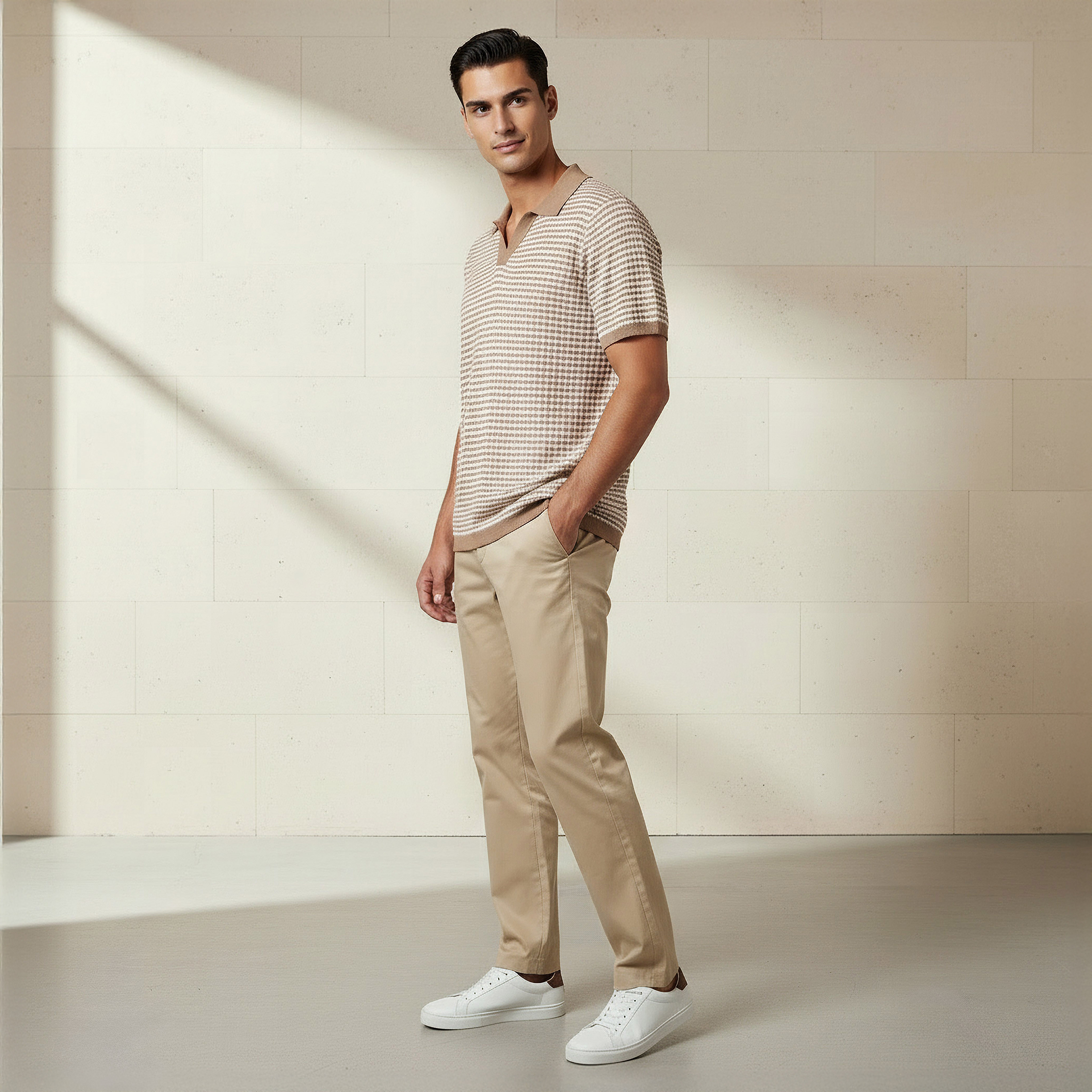 Emperor Men Short Sleeves Textured Polo T-shirt-men-clothing-tshirtsandpolos-polos-image-2