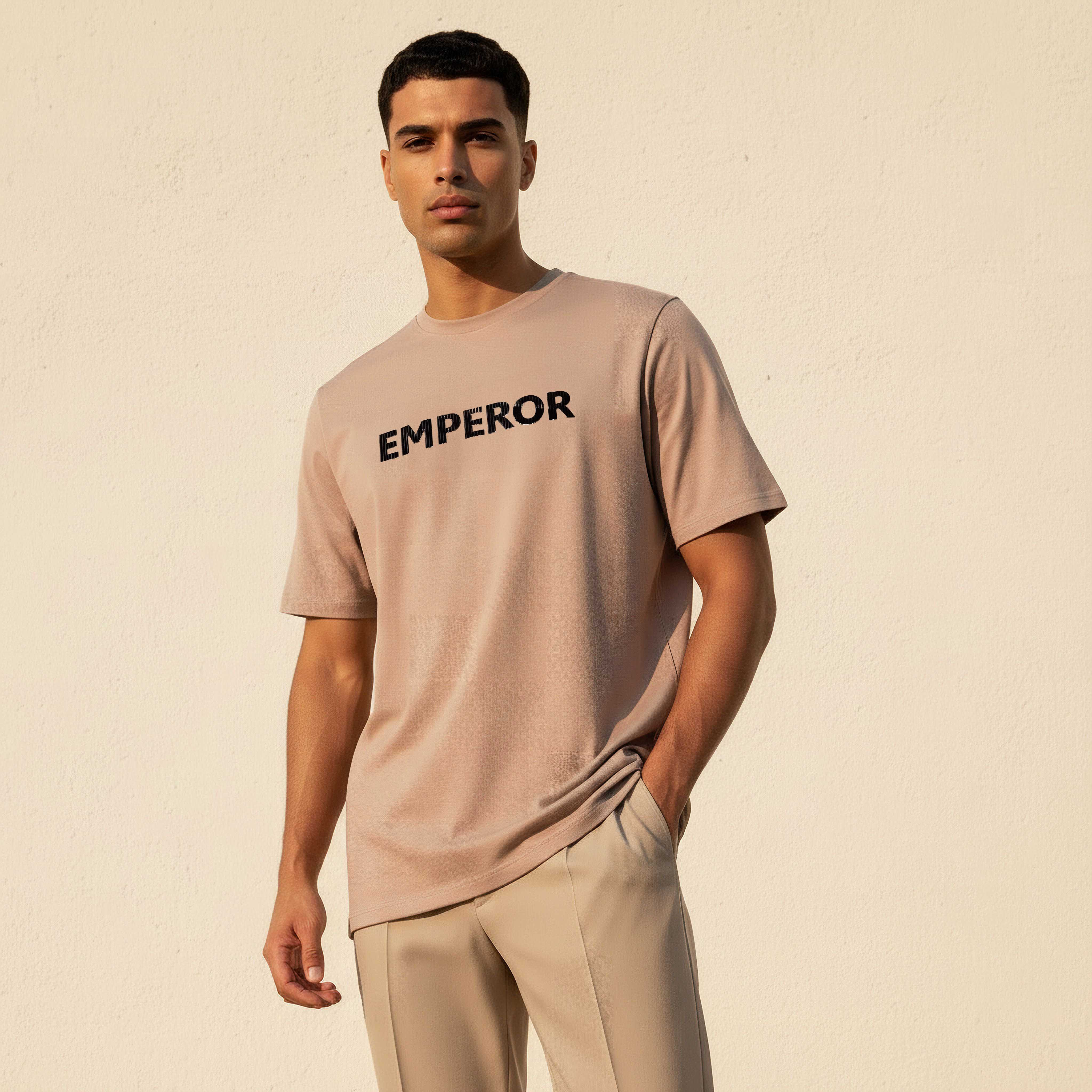 تيشيرت بأكمام قصيرة ورقبة ضيقة وقصة عادية من إمبيرور-men-clothing-tshirtsandpolos-tshirts-image-1