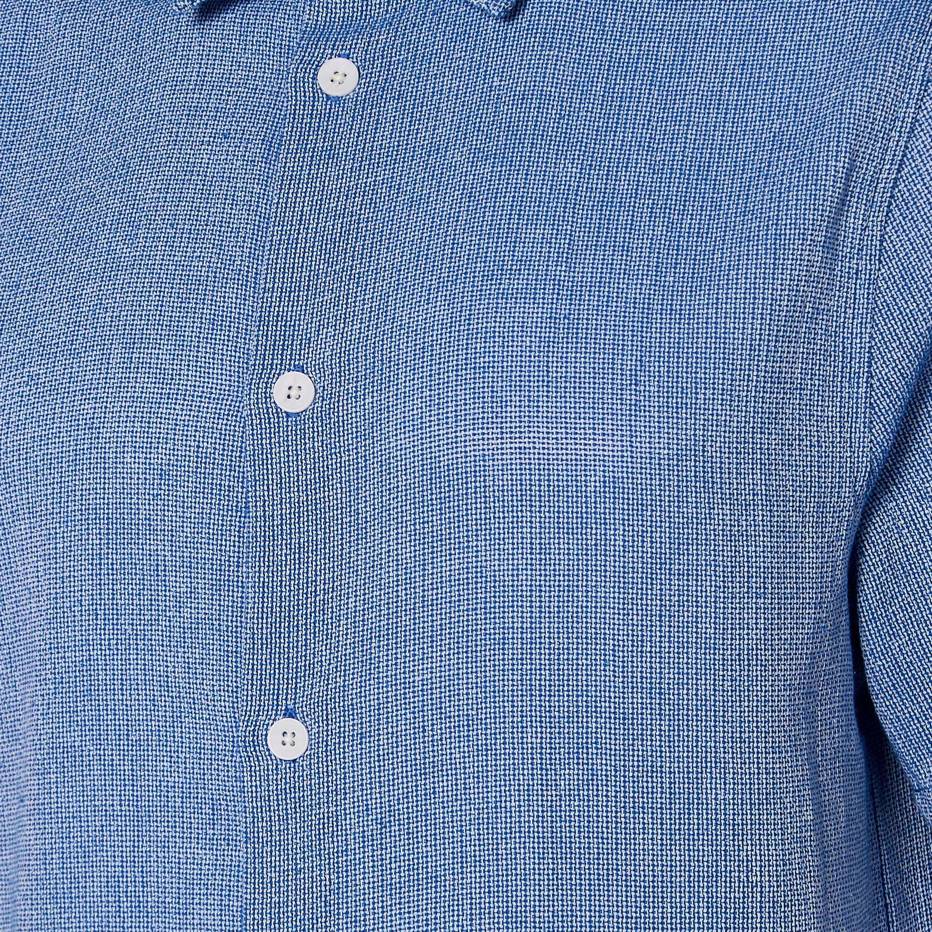Men Regular Fit Collared Textured Short Sleeve Shirt-men-clothing-shirts-image-11