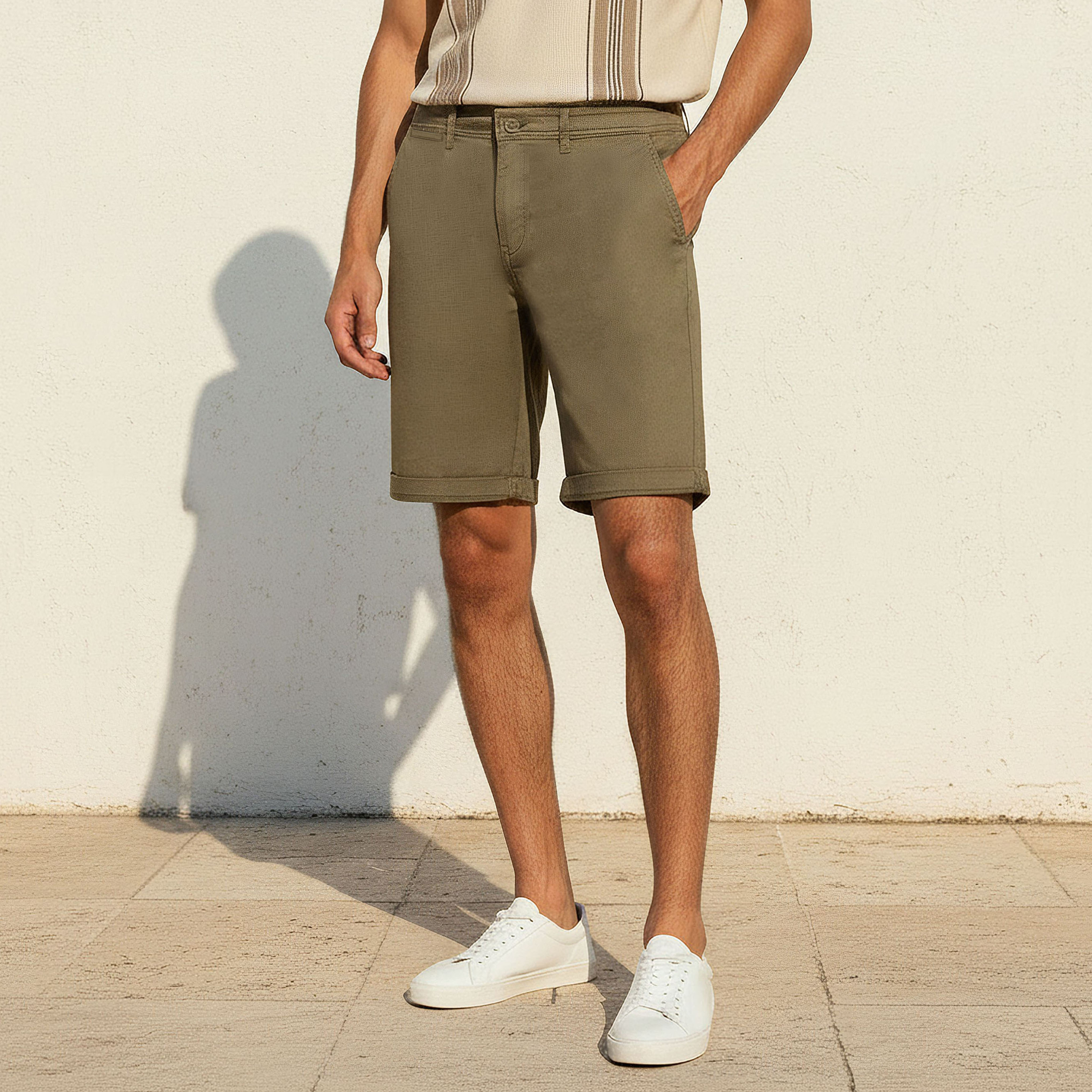 Men Slim Fit Shorts-men-clothing-bottoms-shorts-image-1