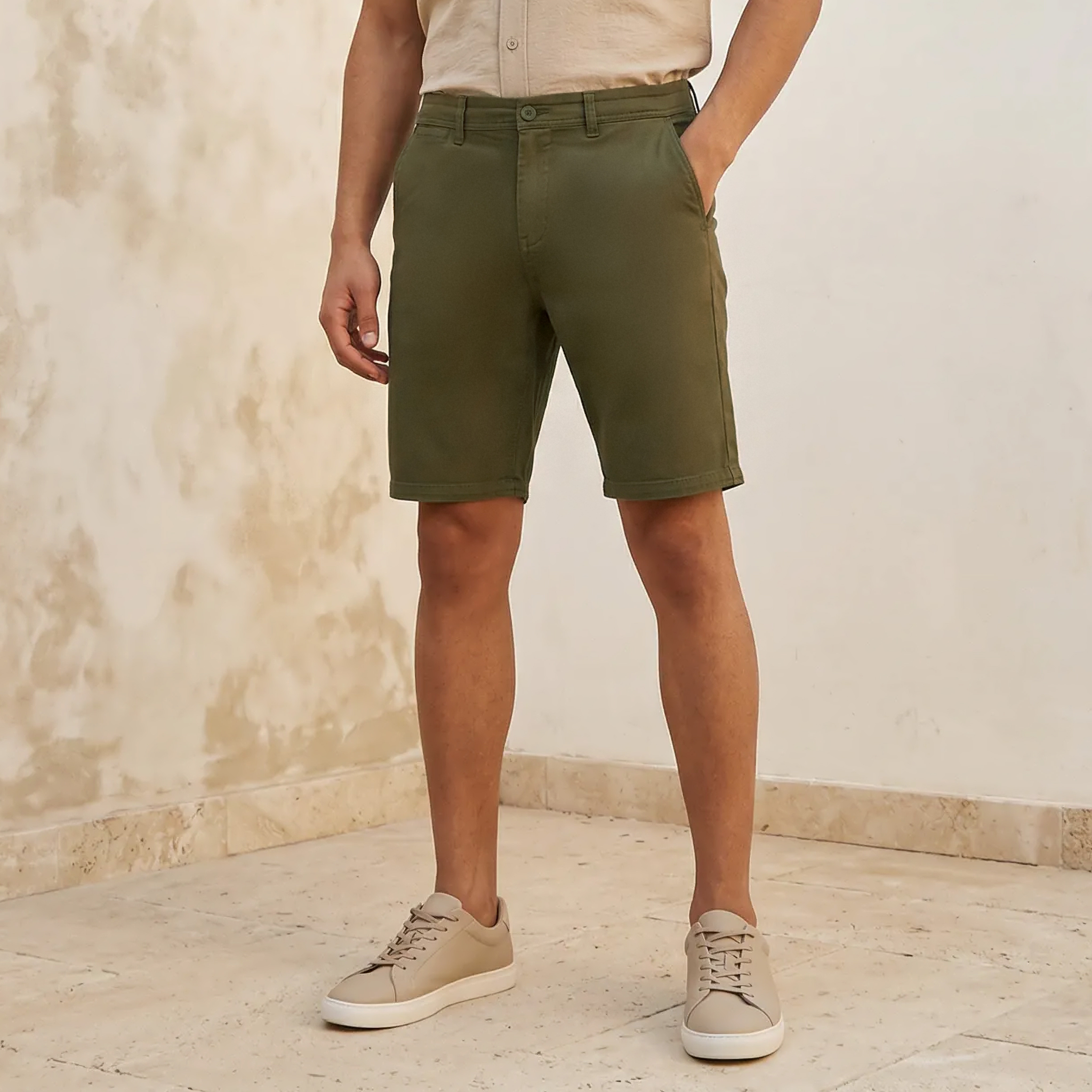 Men Slim Fit Shorts-men-clothing-bottoms-shorts-image-1