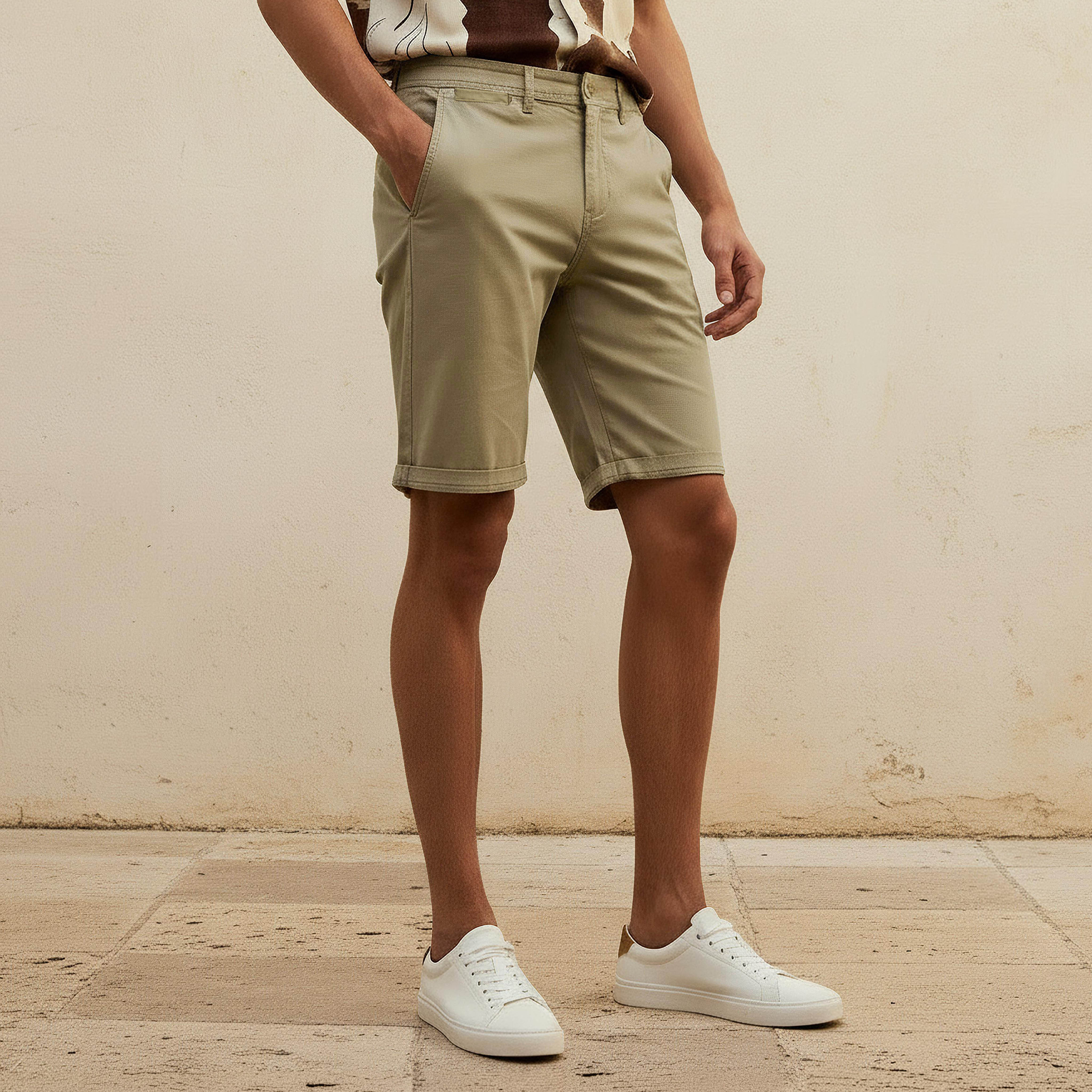 Men Slim Fit Shorts-men-clothing-bottoms-shorts-image-1