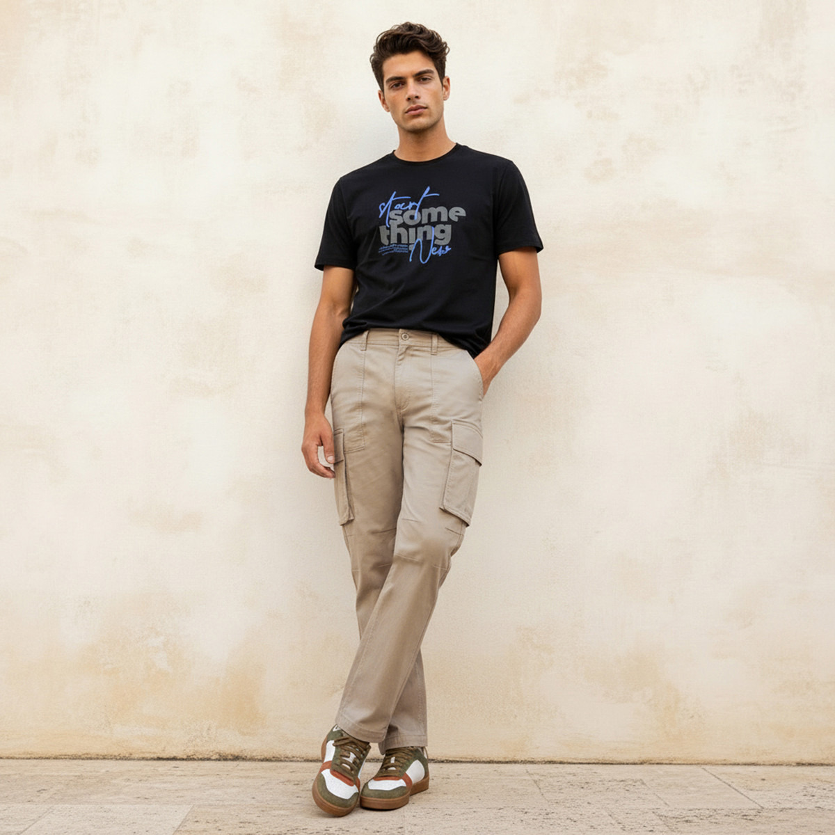 Men Regular Fit Twill Cargo Trousers-men-clothing-bottoms-trousersandchinos-trousers-image-3
