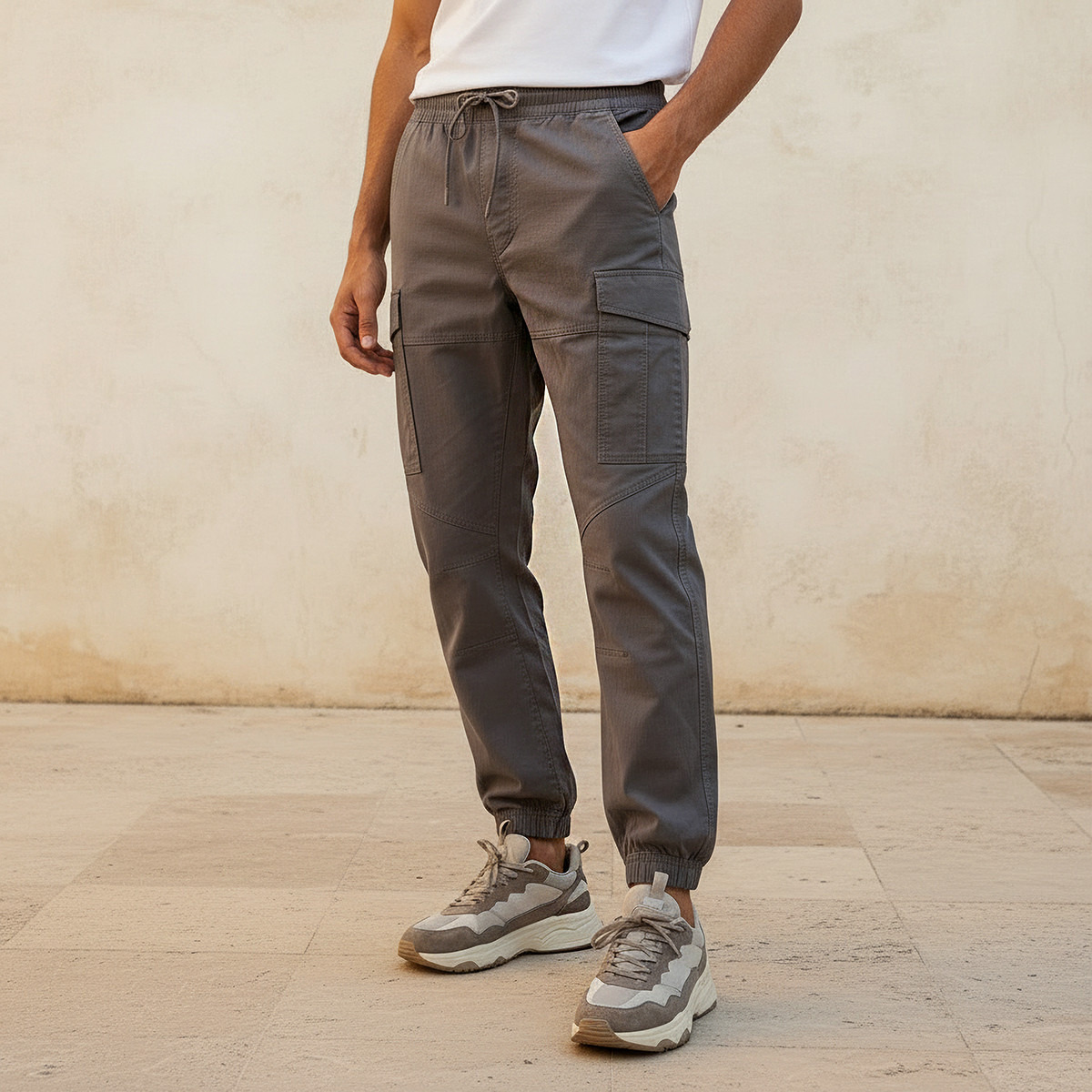 Men Baggy Fit Cargo Joggers-men-clothing-bottoms-joggers-image-1