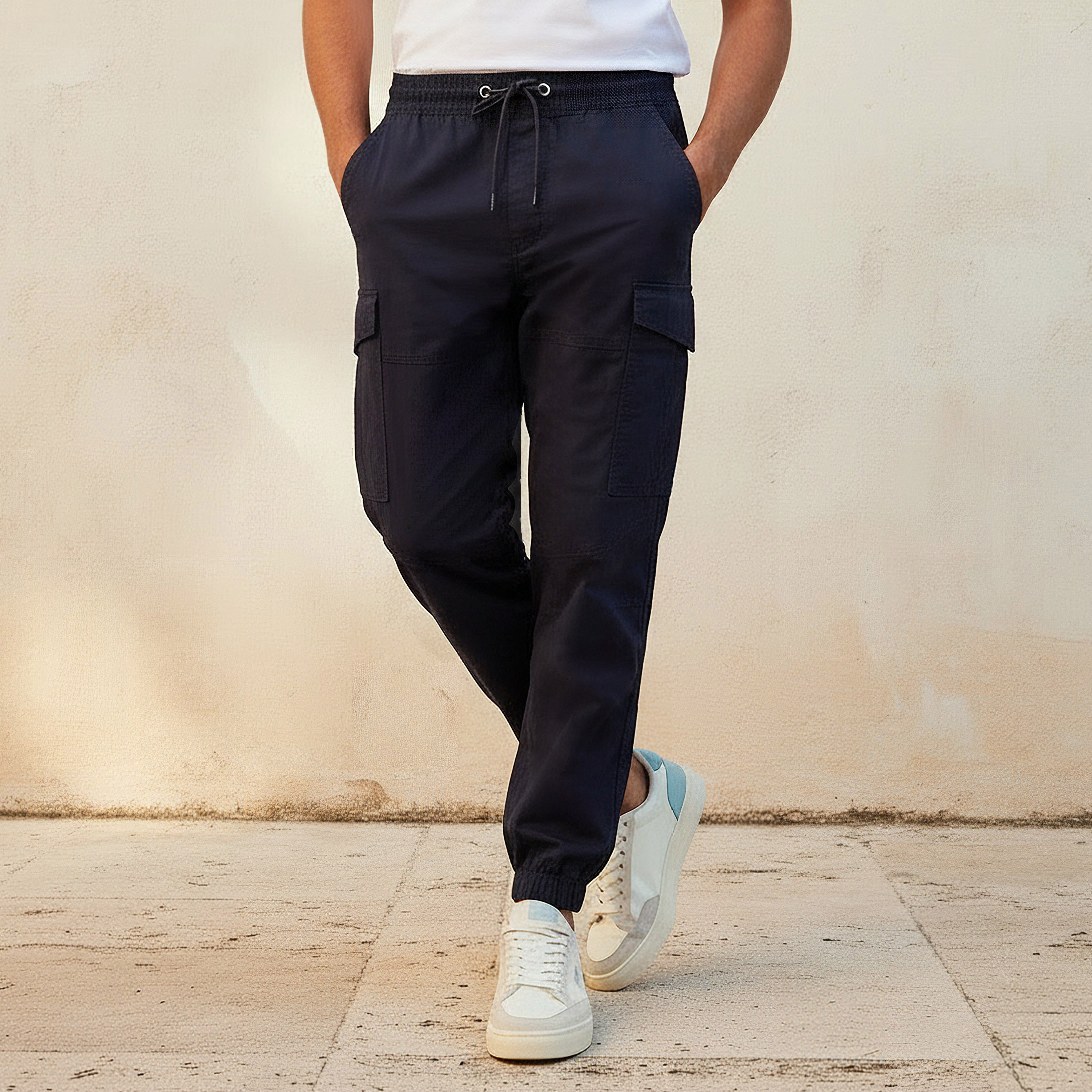 Men Baggy Fit Cargo Joggers-men-clothing-bottoms-joggers-image-1