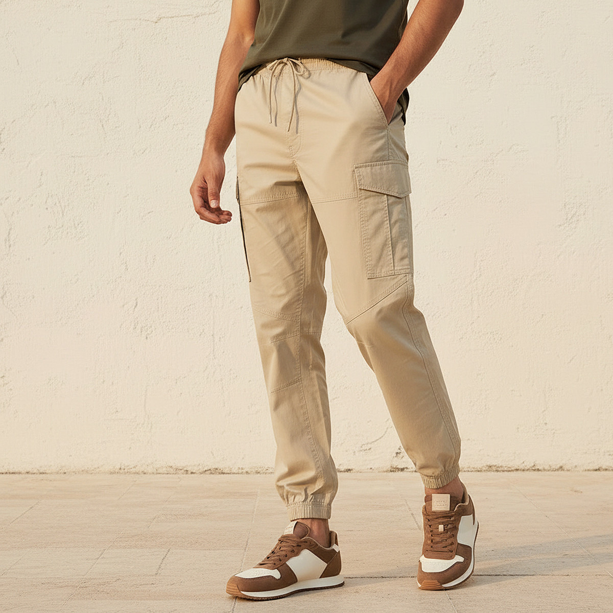 Men Baggy Fit Cargo Joggers-men-clothing-bottoms-joggers-image-1