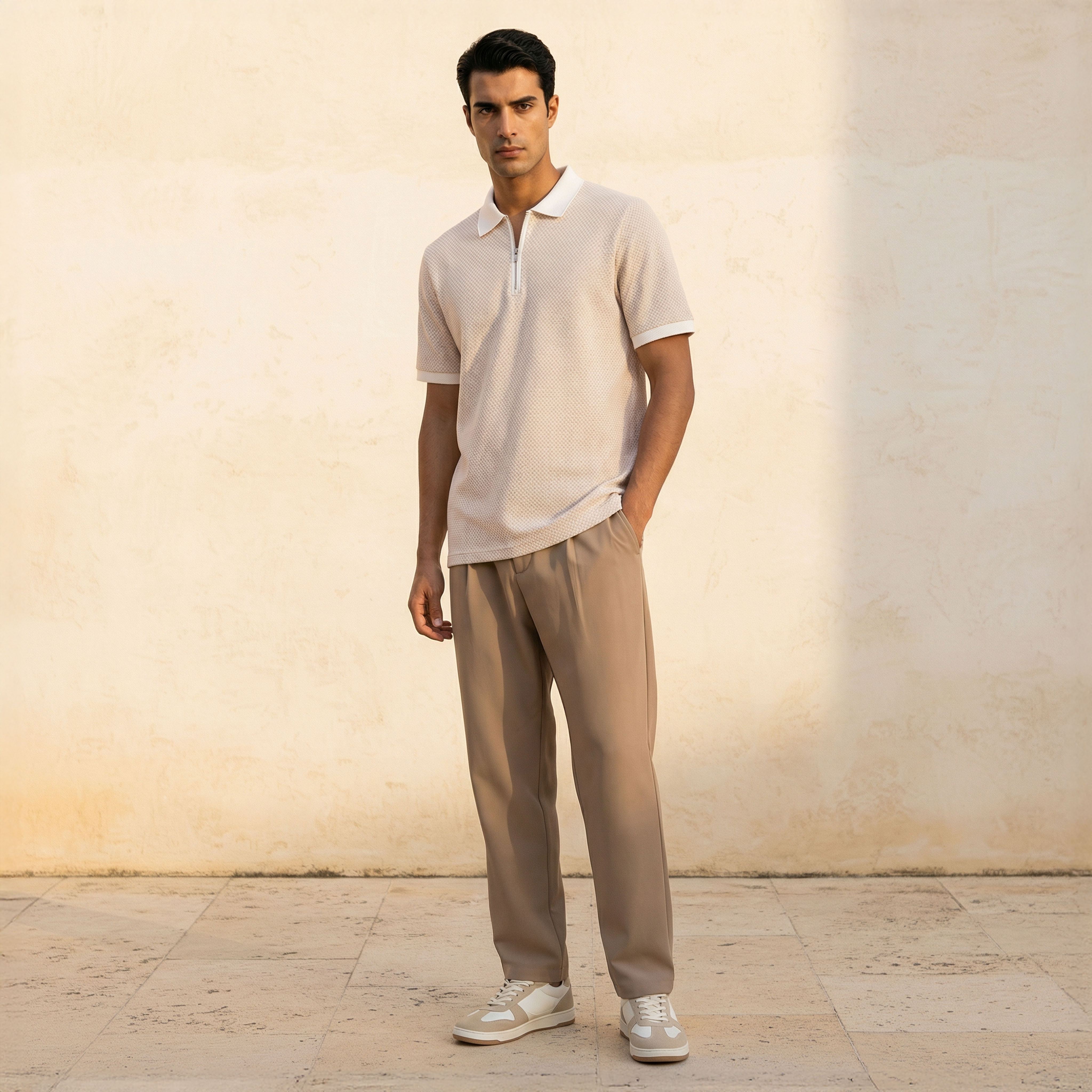 Men Short Sleeve Textured Polo T-shirt-men-clothing-tshirtsandpolos-polos-image-3