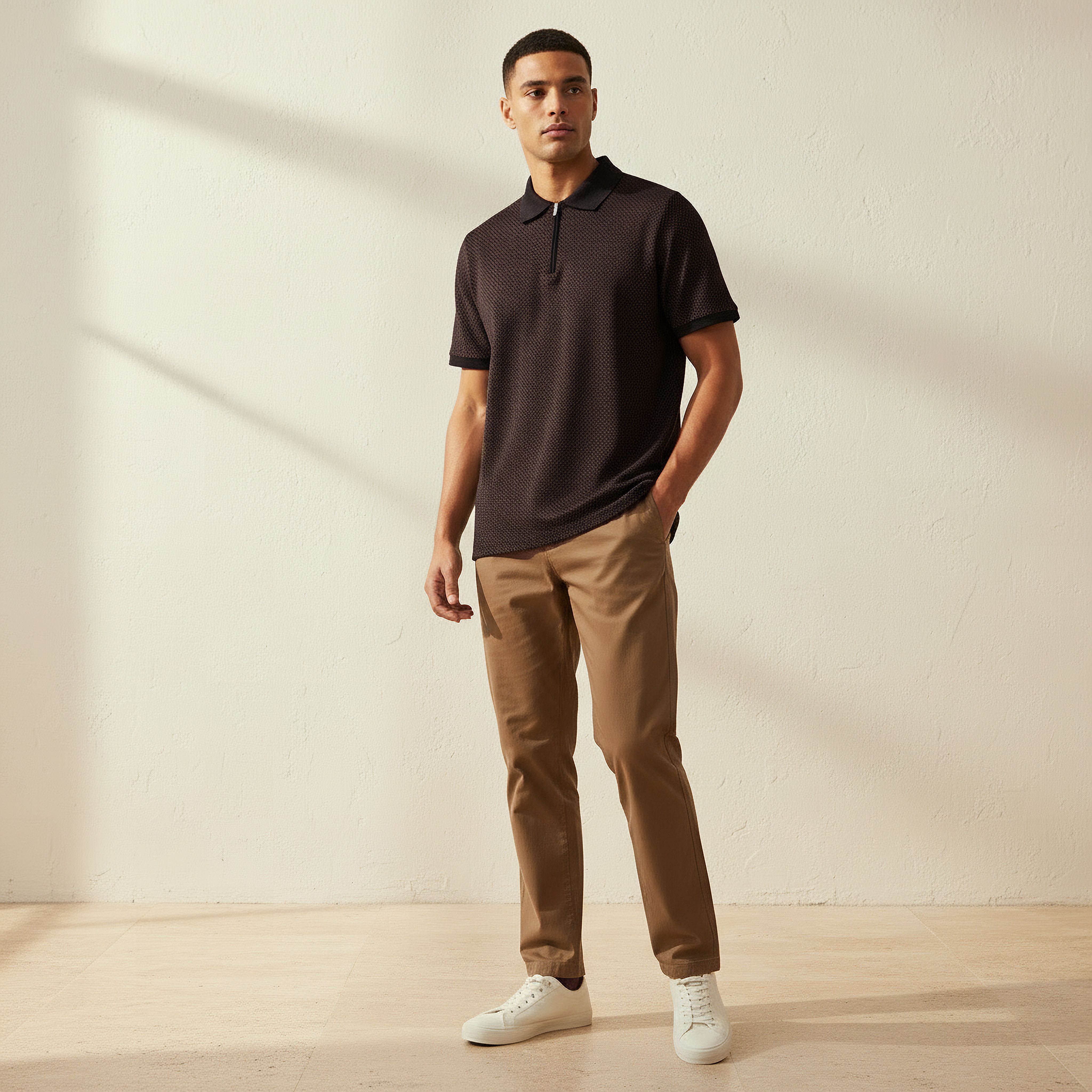 Men Short Sleeve Textured Polo T-shirt-men-clothing-tshirtsandpolos-polos-image-3