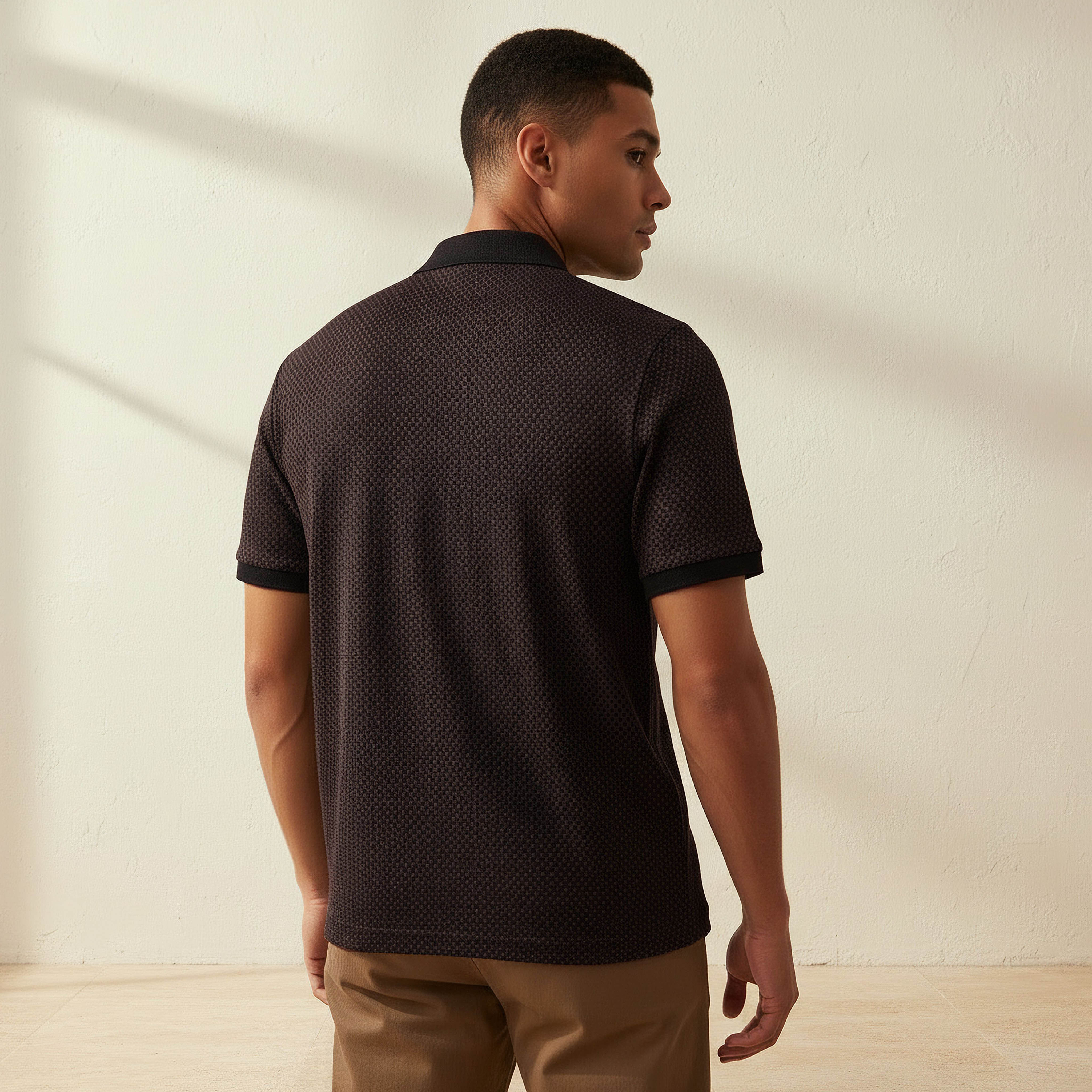 Men Short Sleeve Textured Polo T-shirt-men-clothing-tshirtsandpolos-polos-image-4