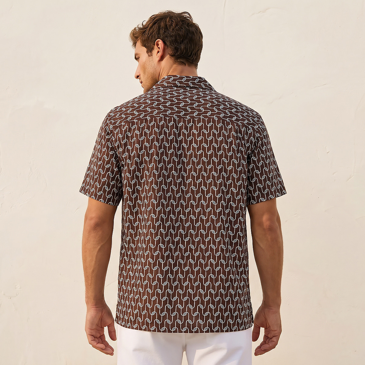 Men Regular Fit Camp Collar Printed Short Sleeve Shirt-men-clothing-shirts-image-4
