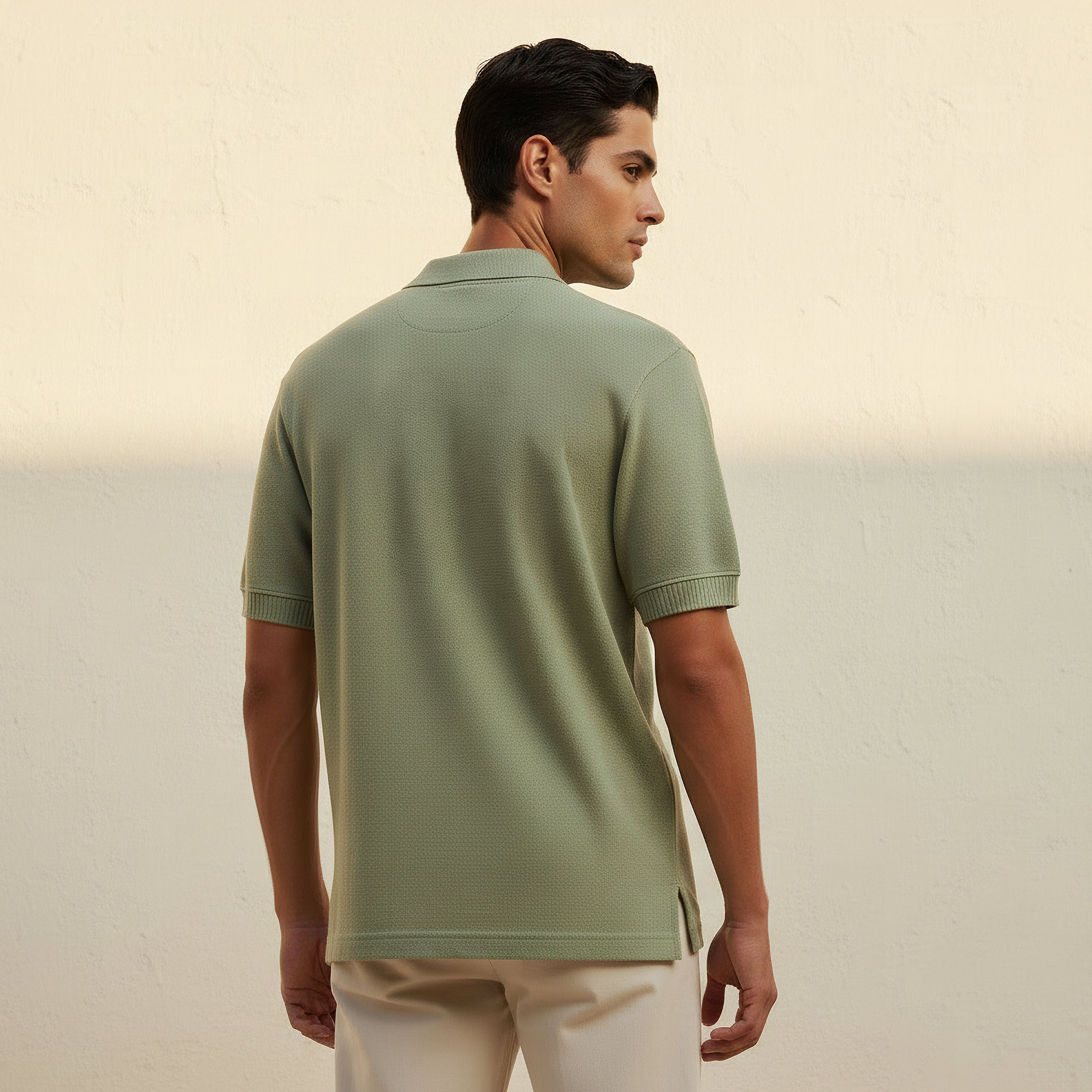 Men Short Sleeves Textured Johnny Collar Polo T-shirt-men-clothing-tshirtsandpolos-polos-image-4