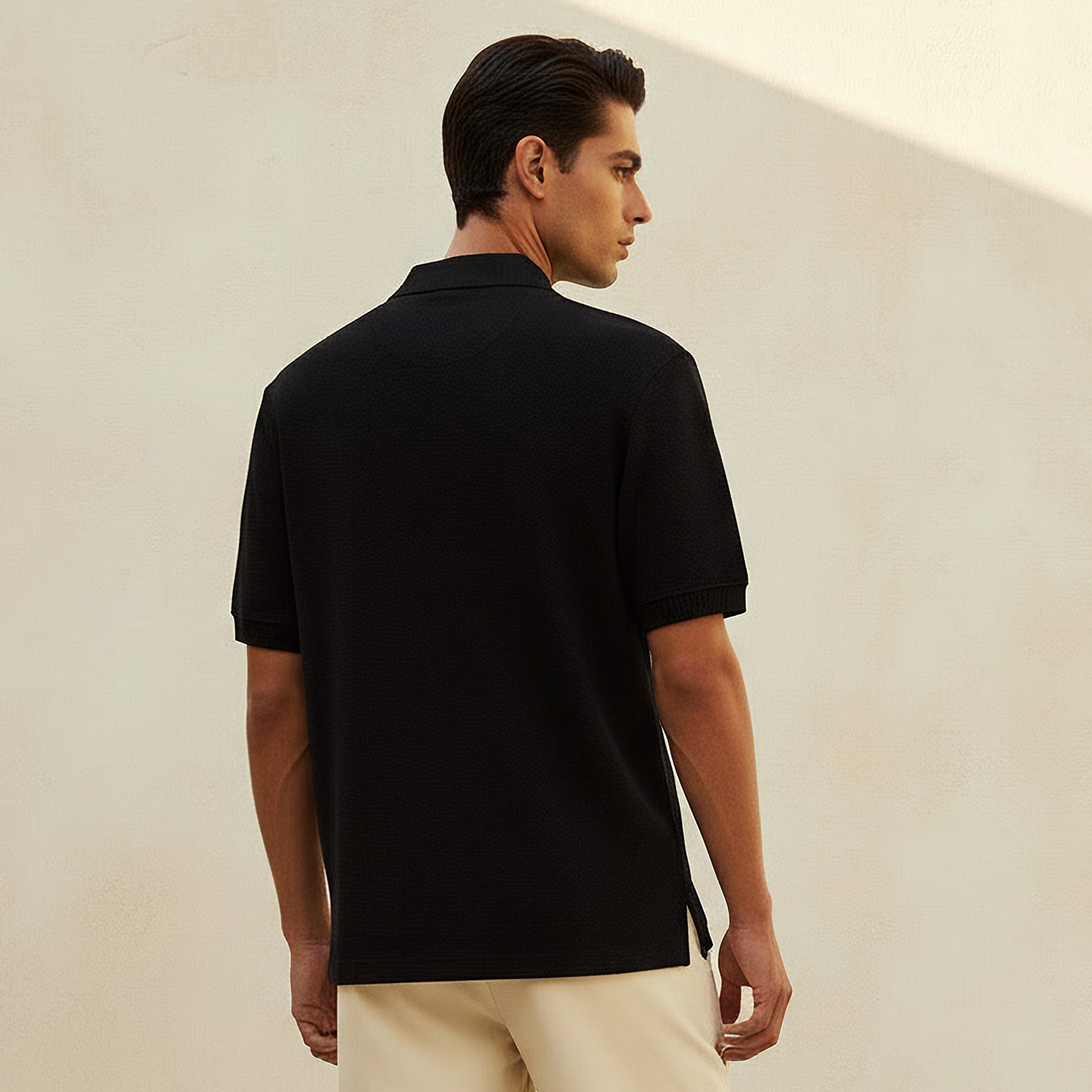 Men Short Sleeves Textured Johnny Collar Polo T-shirt-men-clothing-tshirtsandpolos-polos-image-4