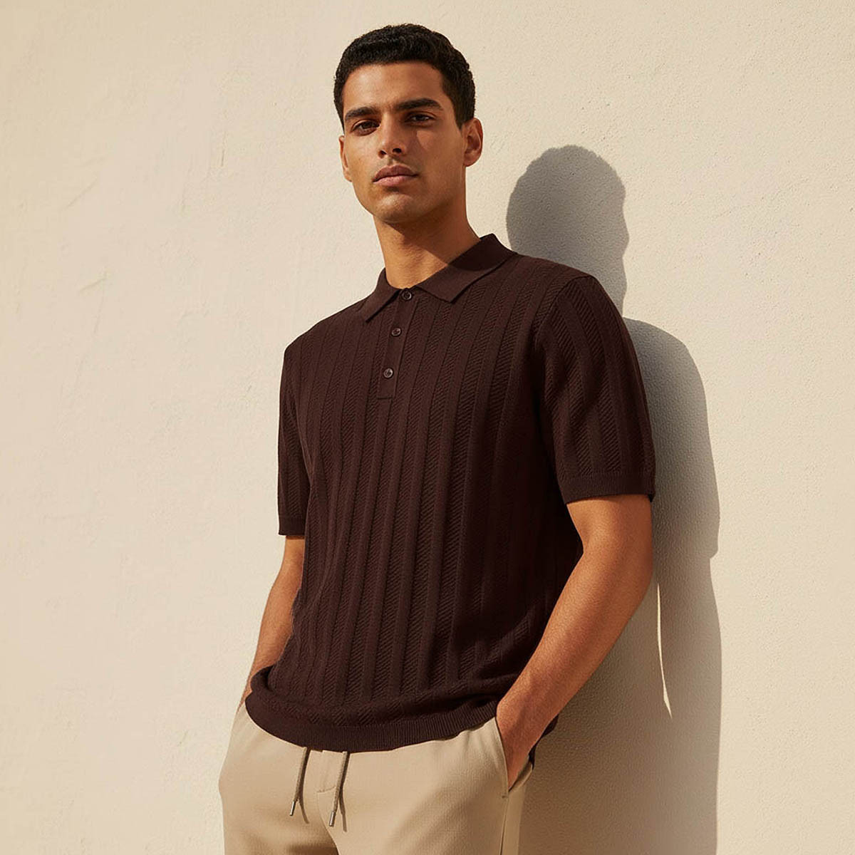 Men Short Sleeves Textured Polo T-shirt-men-clothing-tshirtsandpolos-polos-image-1