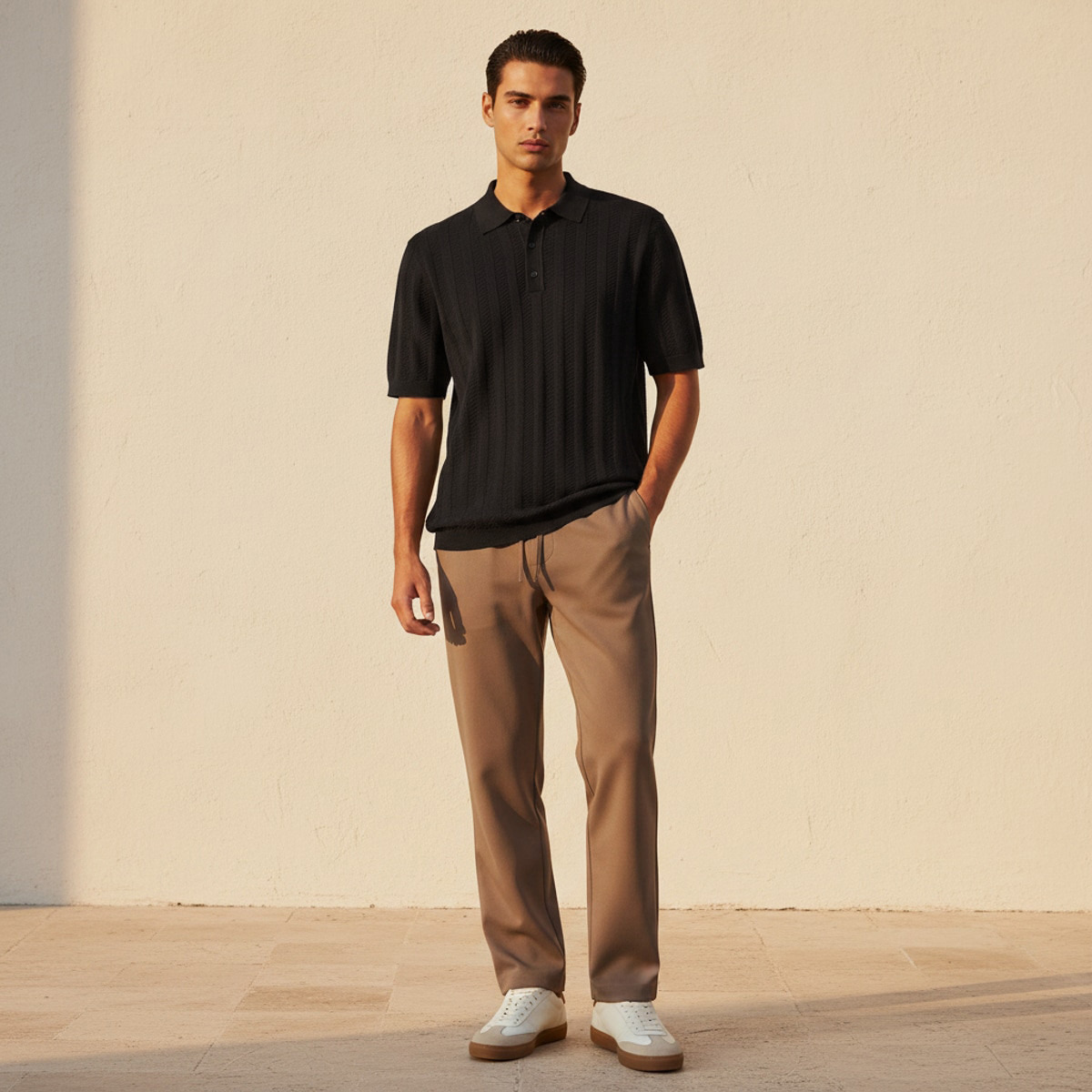 Men Short Sleeves Textured Polo T-shirt-men-clothing-tshirtsandpolos-polos-image-3