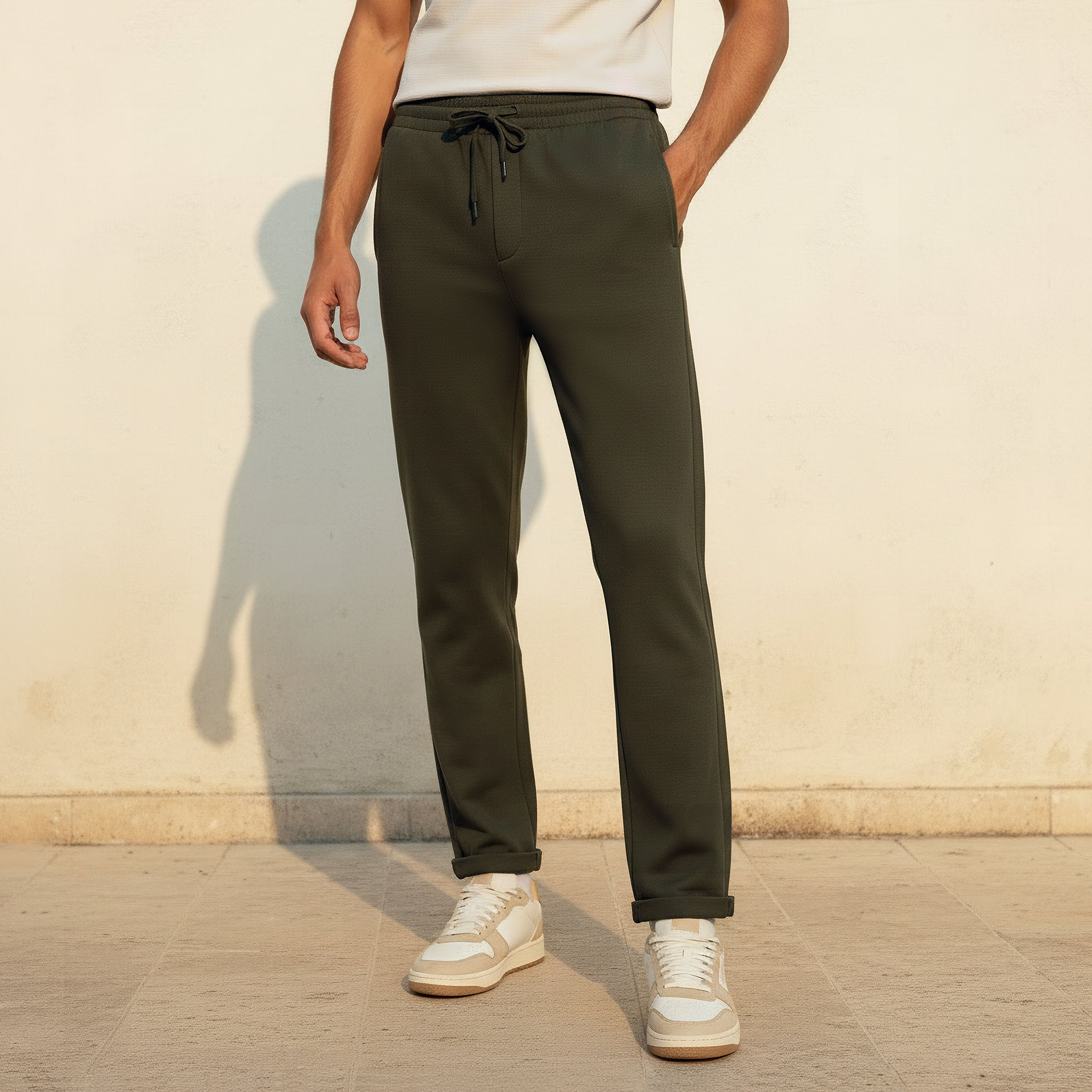 بنطلون رياضي رجالي بقصة سليم-men-clothing-bottoms-joggers-image-1