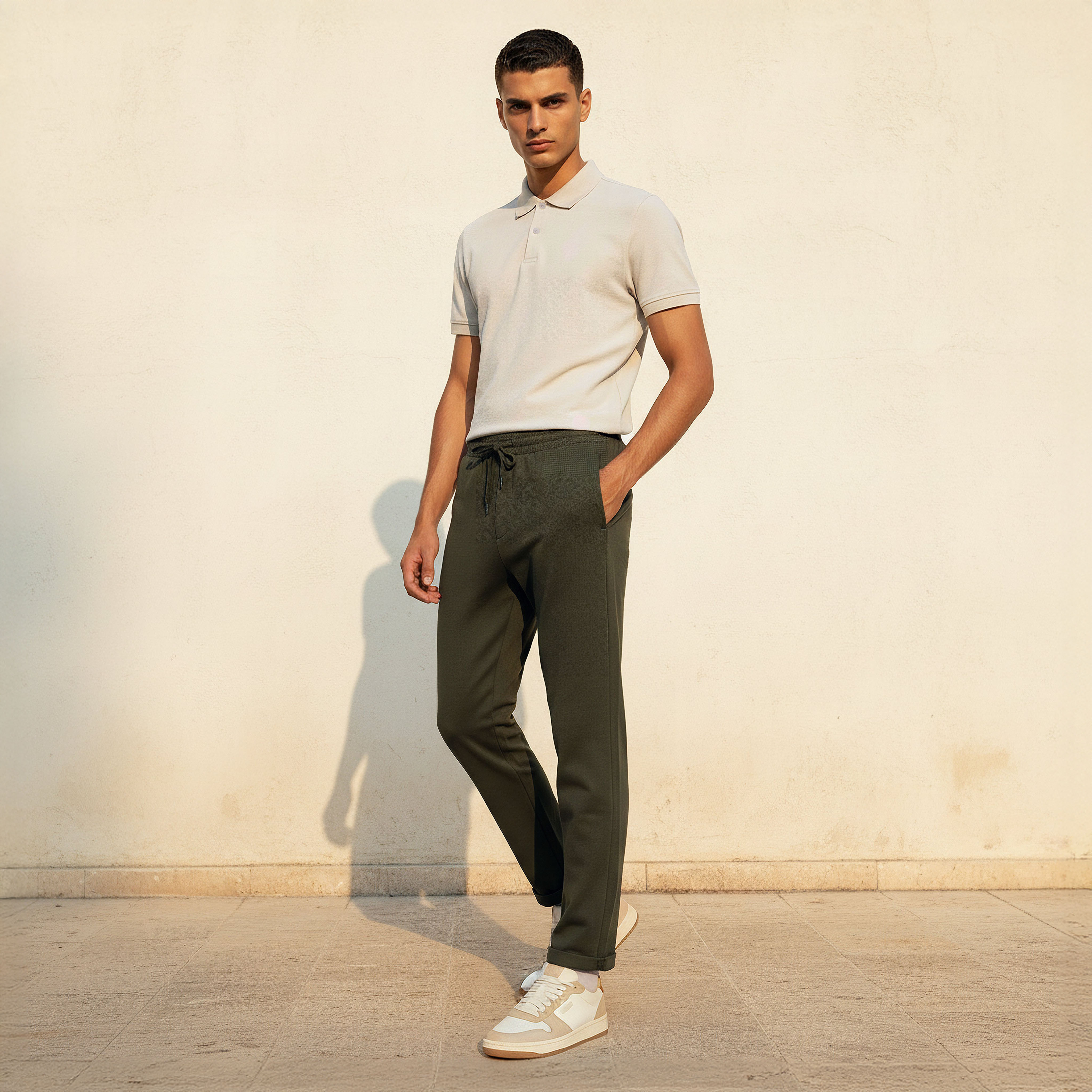 بنطلون رياضي رجالي بقصة سليم-men-clothing-bottoms-joggers-image-3