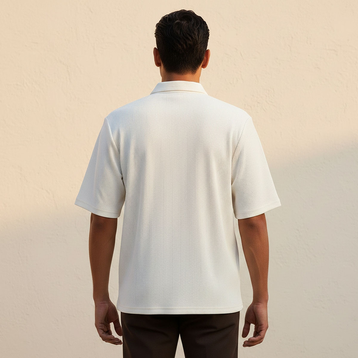 قميص بأكمام قصيرة بياقة وملمس بارز بقصة عادية من سبلاش سمارت-men-clothing-shirts-image-4