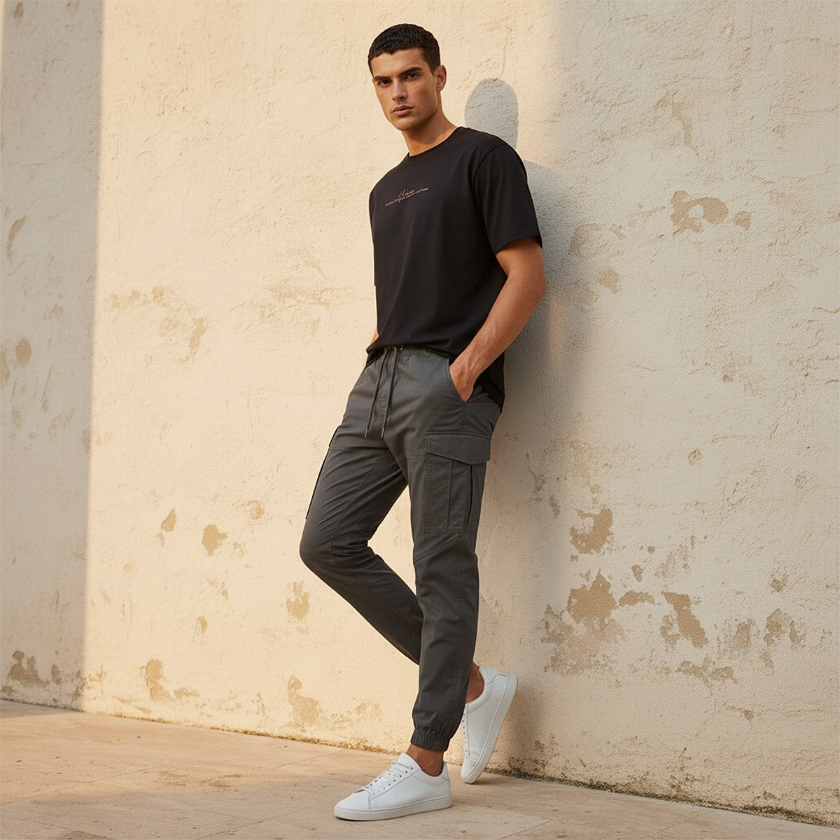 بنطال كارغو رجالي فضفاض برباط خصر مريح-men-clothing-bottoms-joggers-image-3