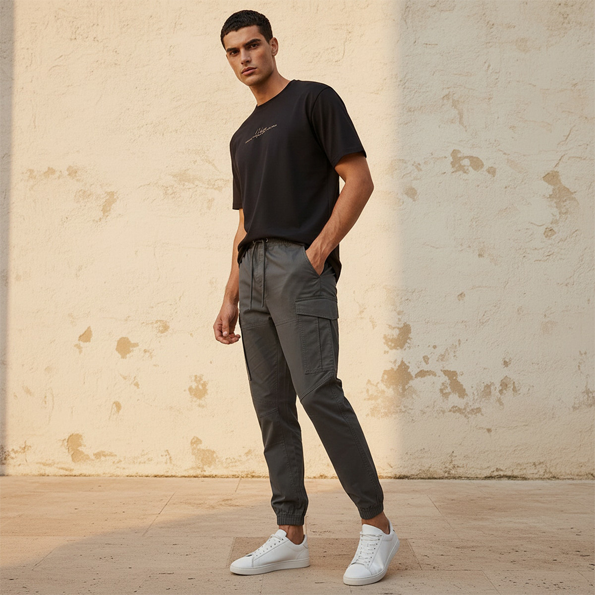 بنطال كارغو رجالي فضفاض برباط خصر مريح-men-clothing-bottoms-joggers-image-5