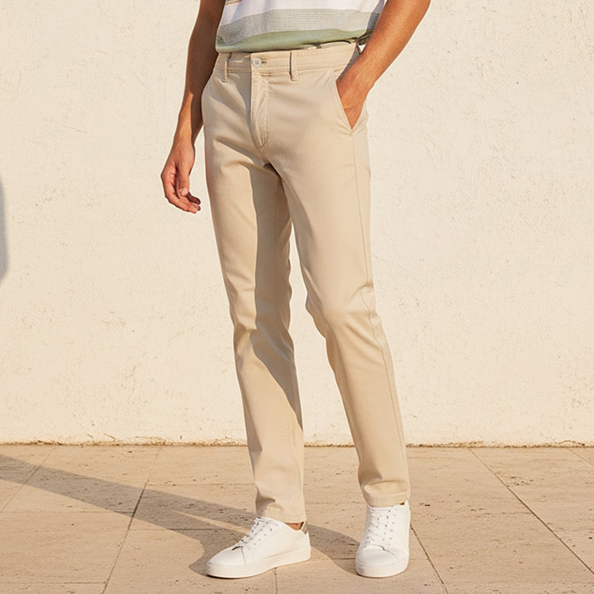 Men Slim Fit Chinos with Pockets-men-clothing-bottoms-trousersandchinos-chinos-image-1