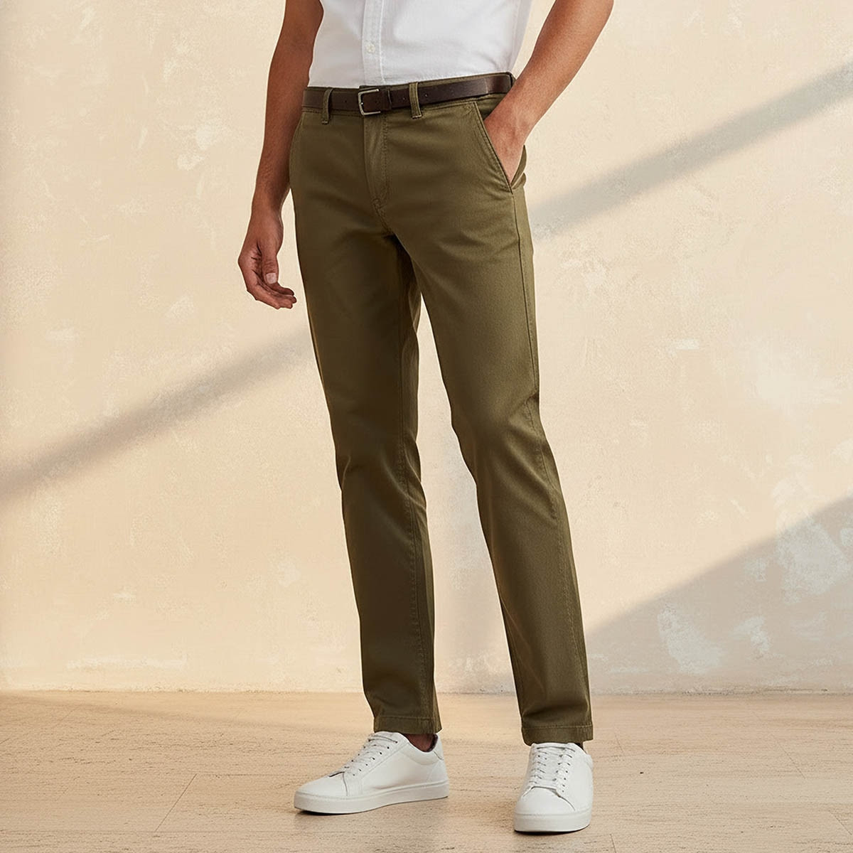 Splash Smart Slim Fit Belted Cotton Chinos-men-clothing-bottoms-trousersandchinos-chinos-image-1