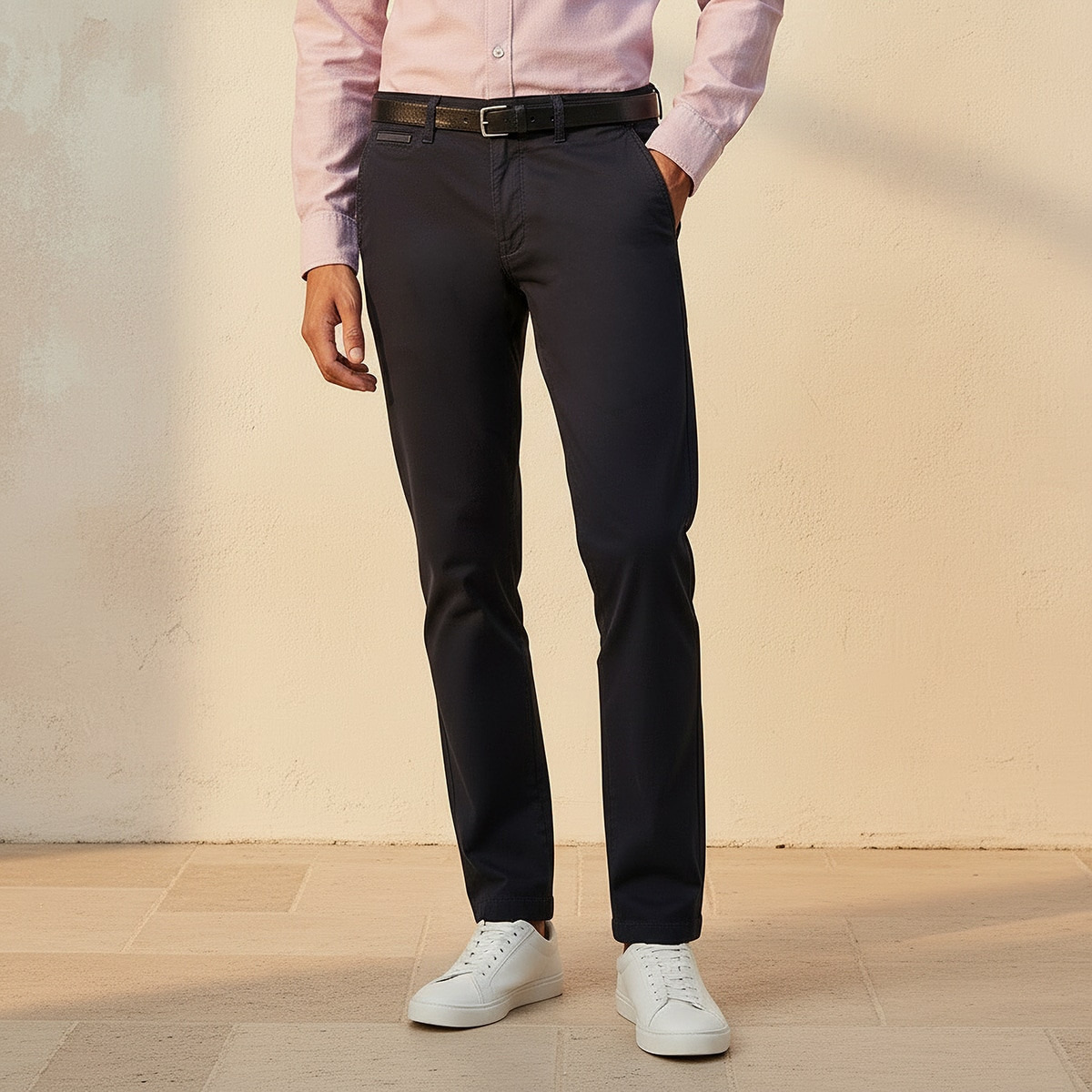 Splash Smart Slim Fit Belted Cotton Chinos-men-clothing-bottoms-trousersandchinos-chinos-image-1