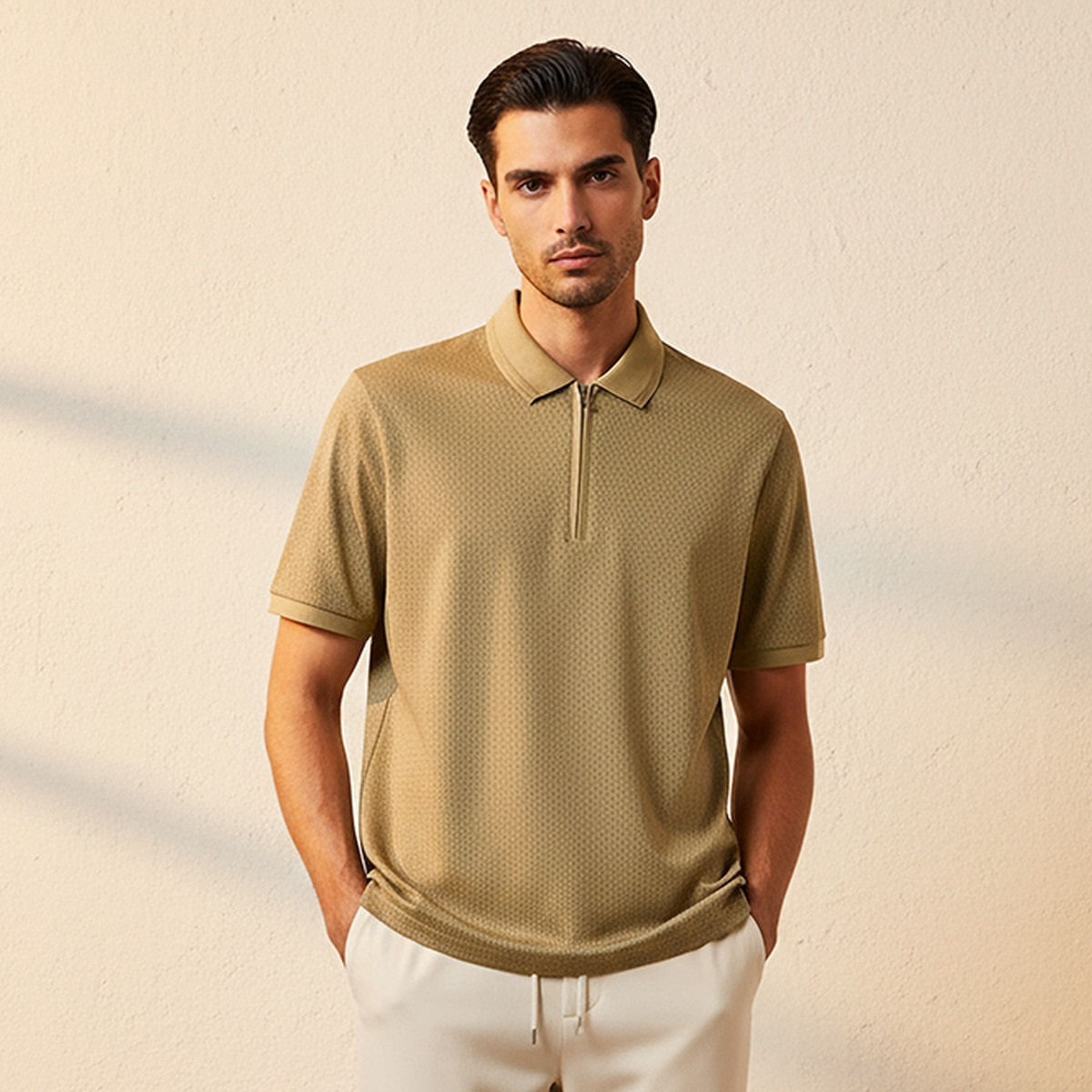 Splash Smart Short Sleeves Textured Polo T-shirt-men-clothing-tshirtsandpolos-polos-image-1